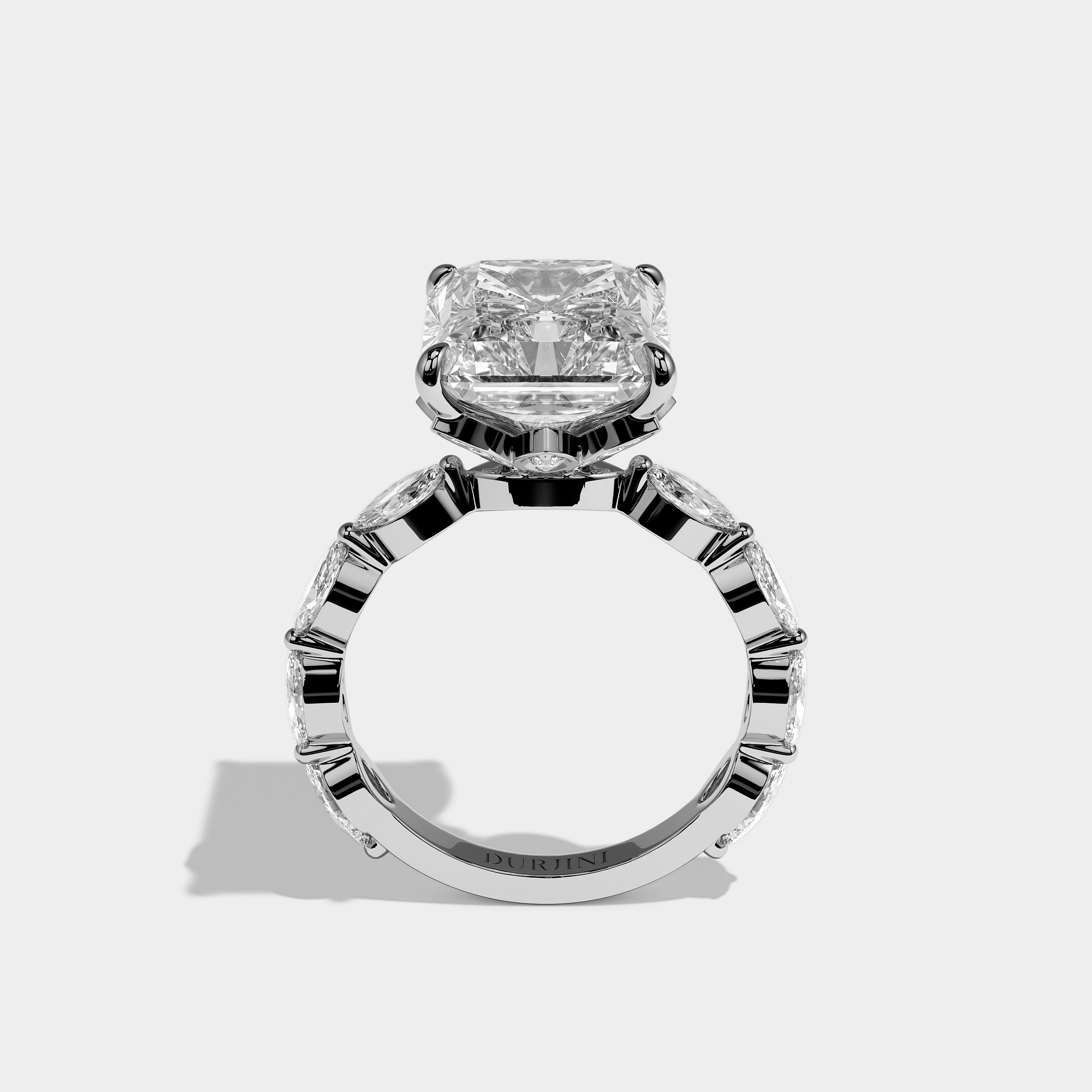 Caelmont Éclat Diamond Radiant Engagement Ring 18K White Gold 10.00ct