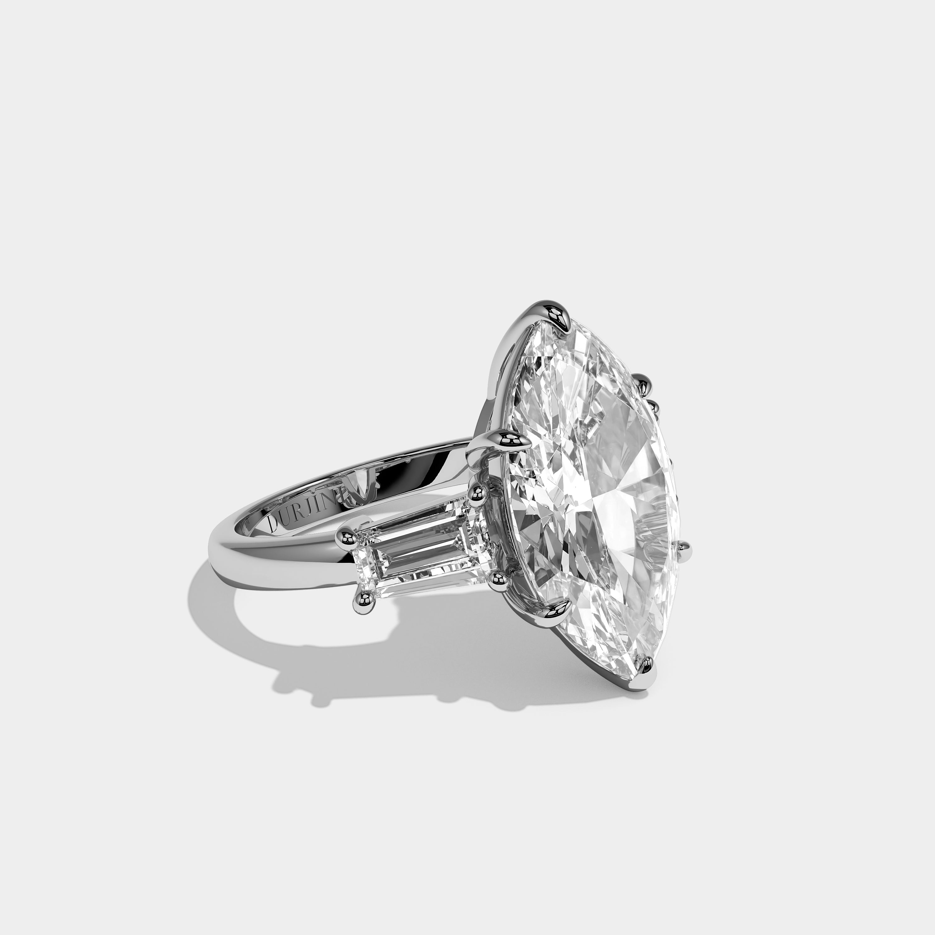 Orvella Étoile Diamond Marquise Engagement Ring 18K White Gold 12.00ct