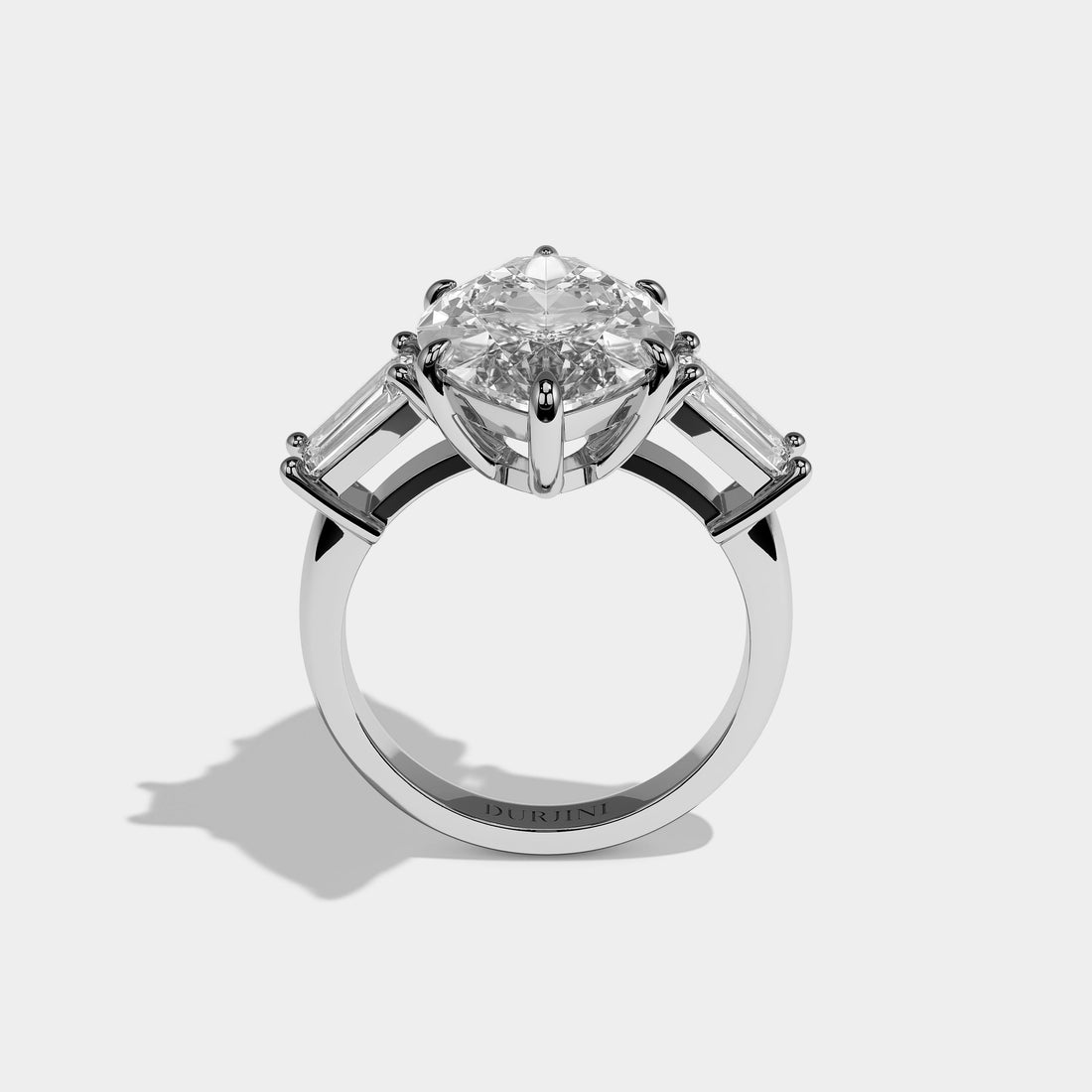 Orvella Étoile Diamond Marquise Engagement Ring 18K White Gold 12.00ct