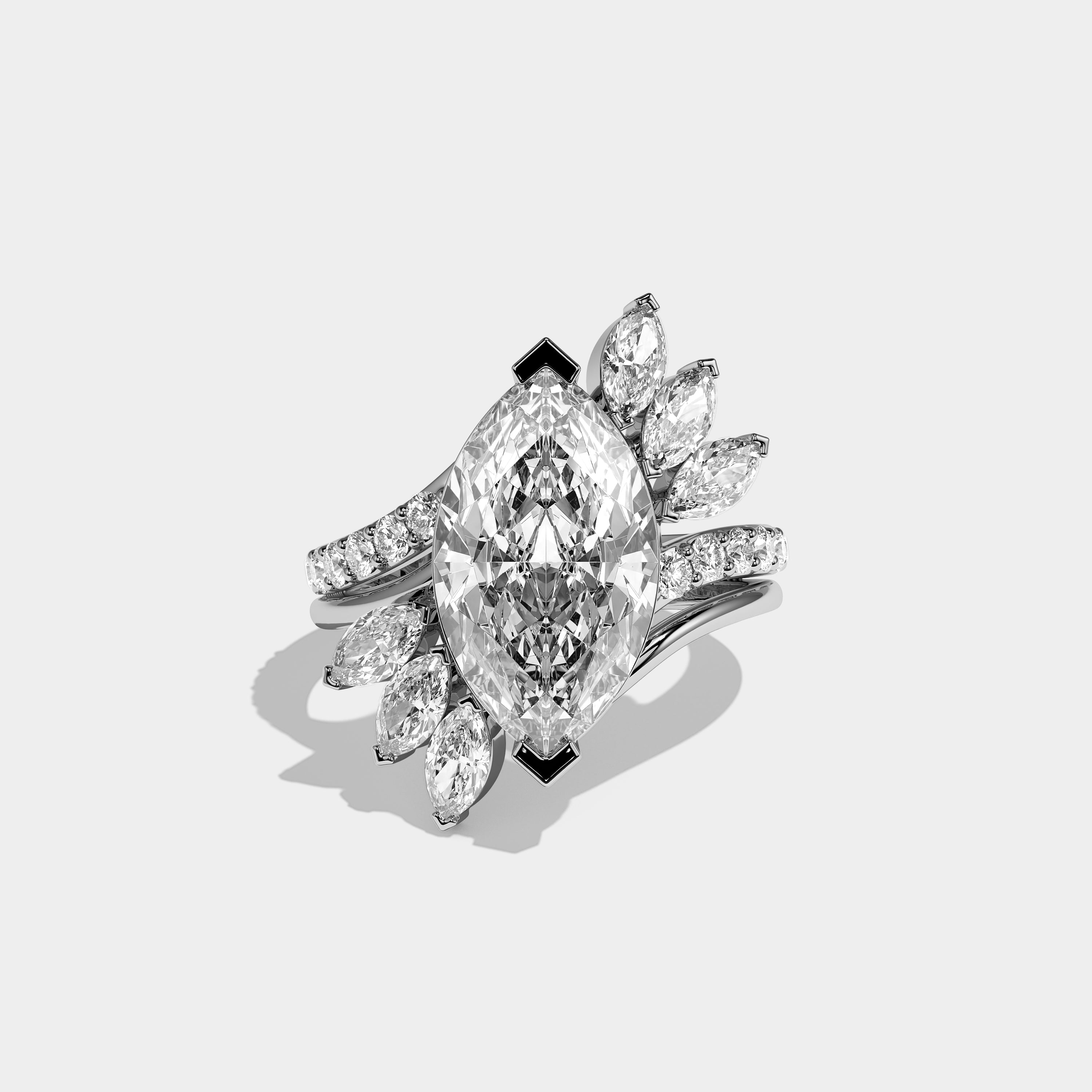 Bellorin Éclat Diamond Marquise Engagement Ring 18K White Gold 13.00ct