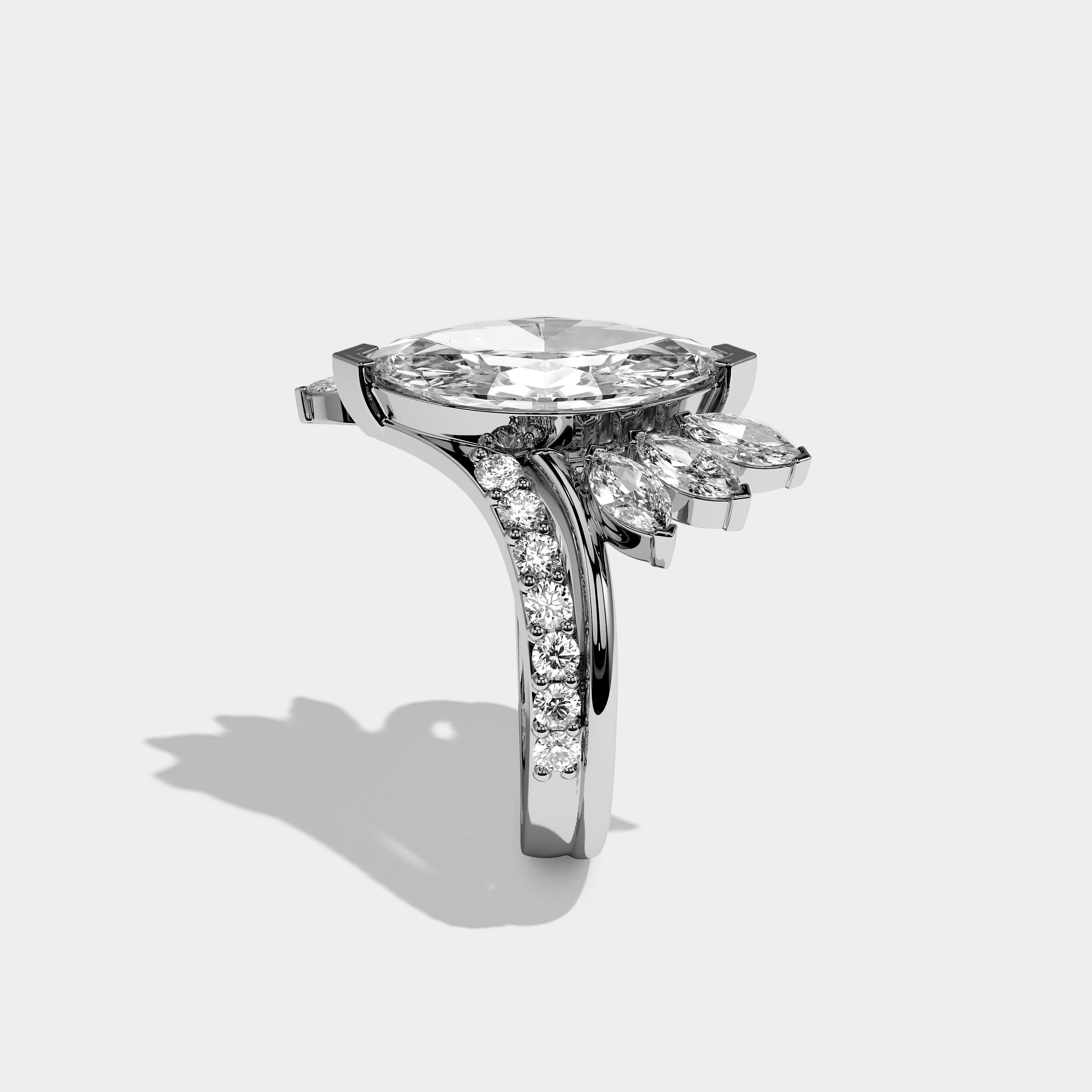 Bellorin Éclat Diamond Marquise Engagement Ring 18K White Gold 13.00ct