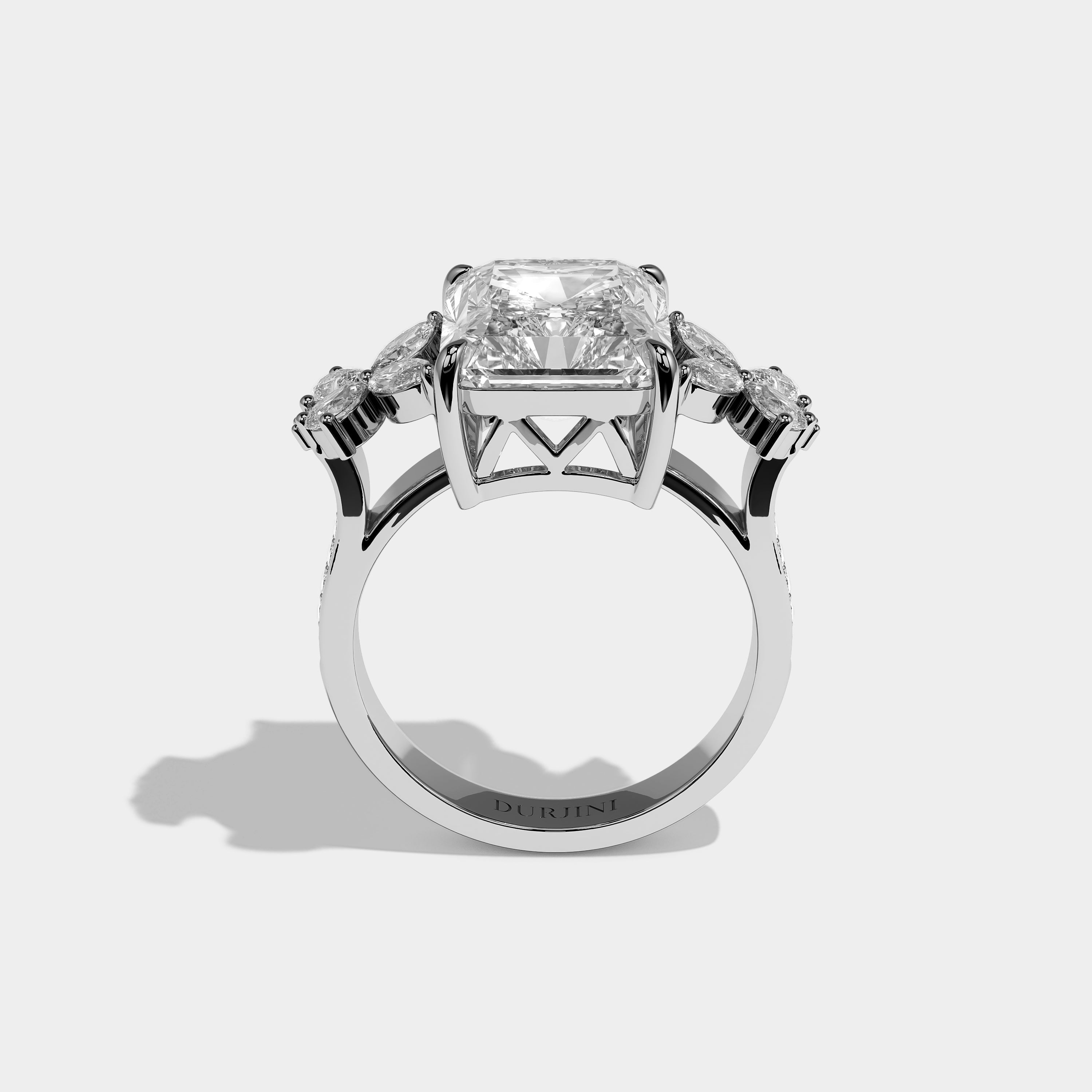 Cendrine Éclat Diamond Radiant Engagement Ring 18K White Gold 12.00ct