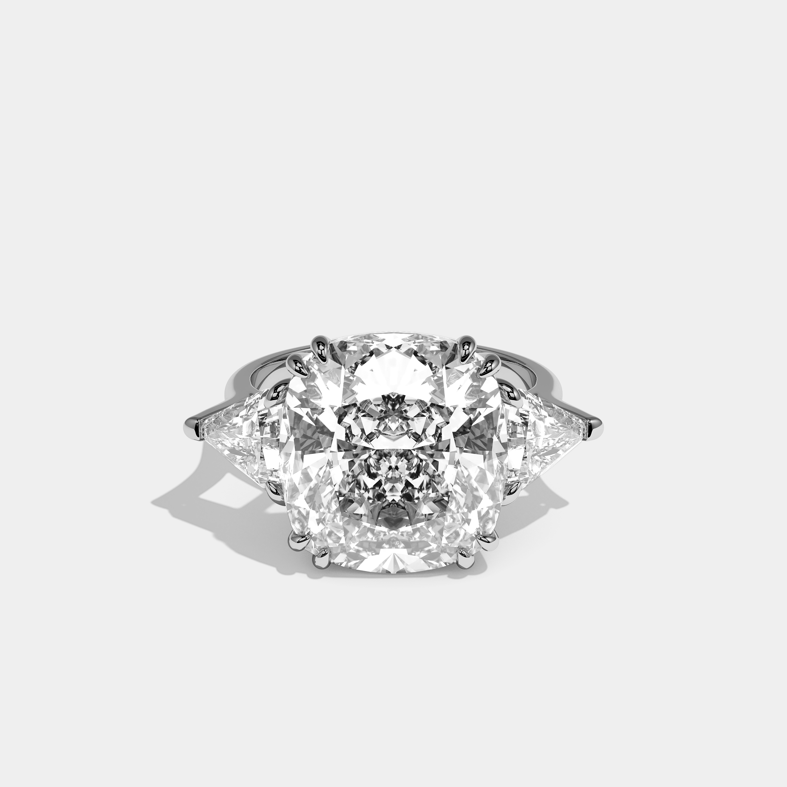 Ravelle Éclat Diamond Cushion Engagement Ring 18K White Gold 12.00ct