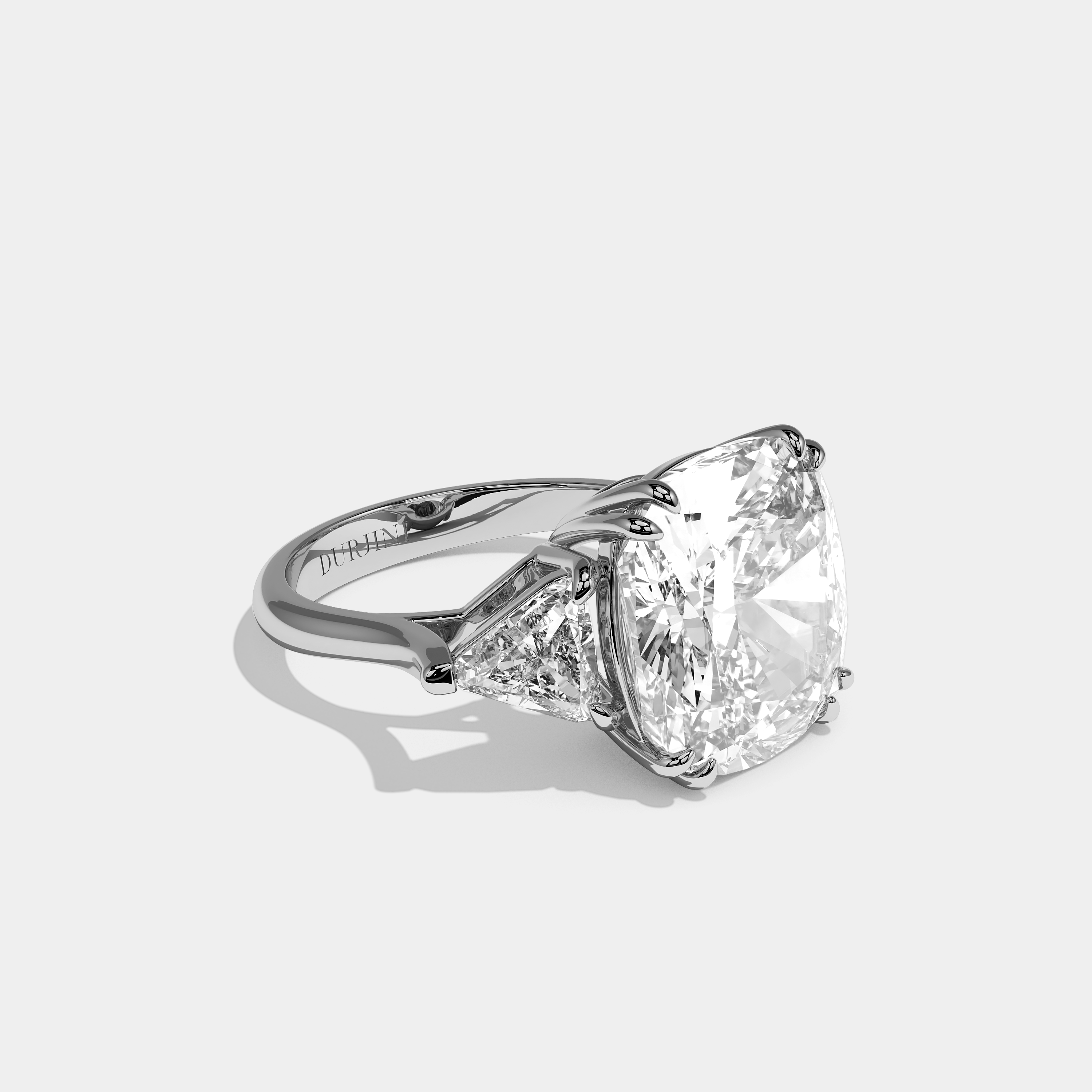 Ravelle Éclat Diamond Cushion Engagement Ring 18K White Gold 12.00ct