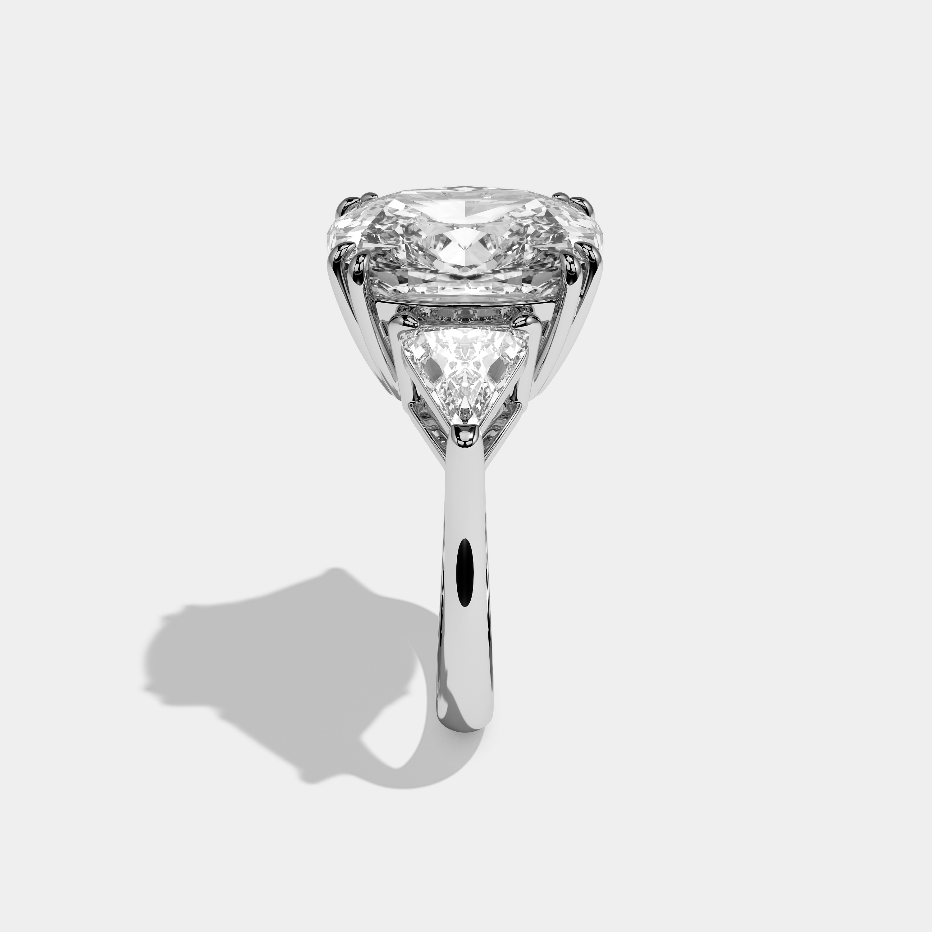 Ravelle Éclat Diamond Cushion Engagement Ring 18K White Gold 12.00ct