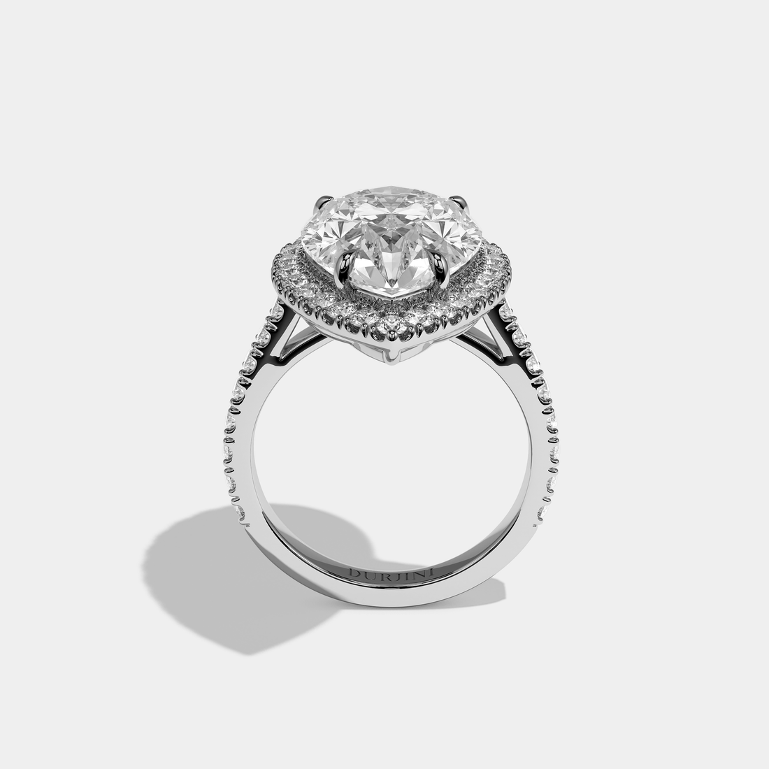 Valorin Éclat Diamond Pear Halo Engagement Ring 18K White Gold 20.00ct