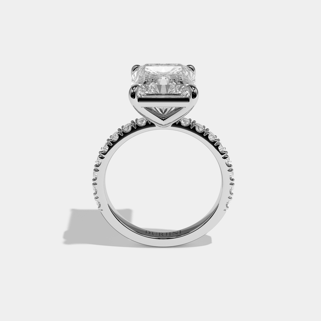 Aerion Élan Diamond Radiant Halo Engagement Ring 18K White Gold 8.00ct