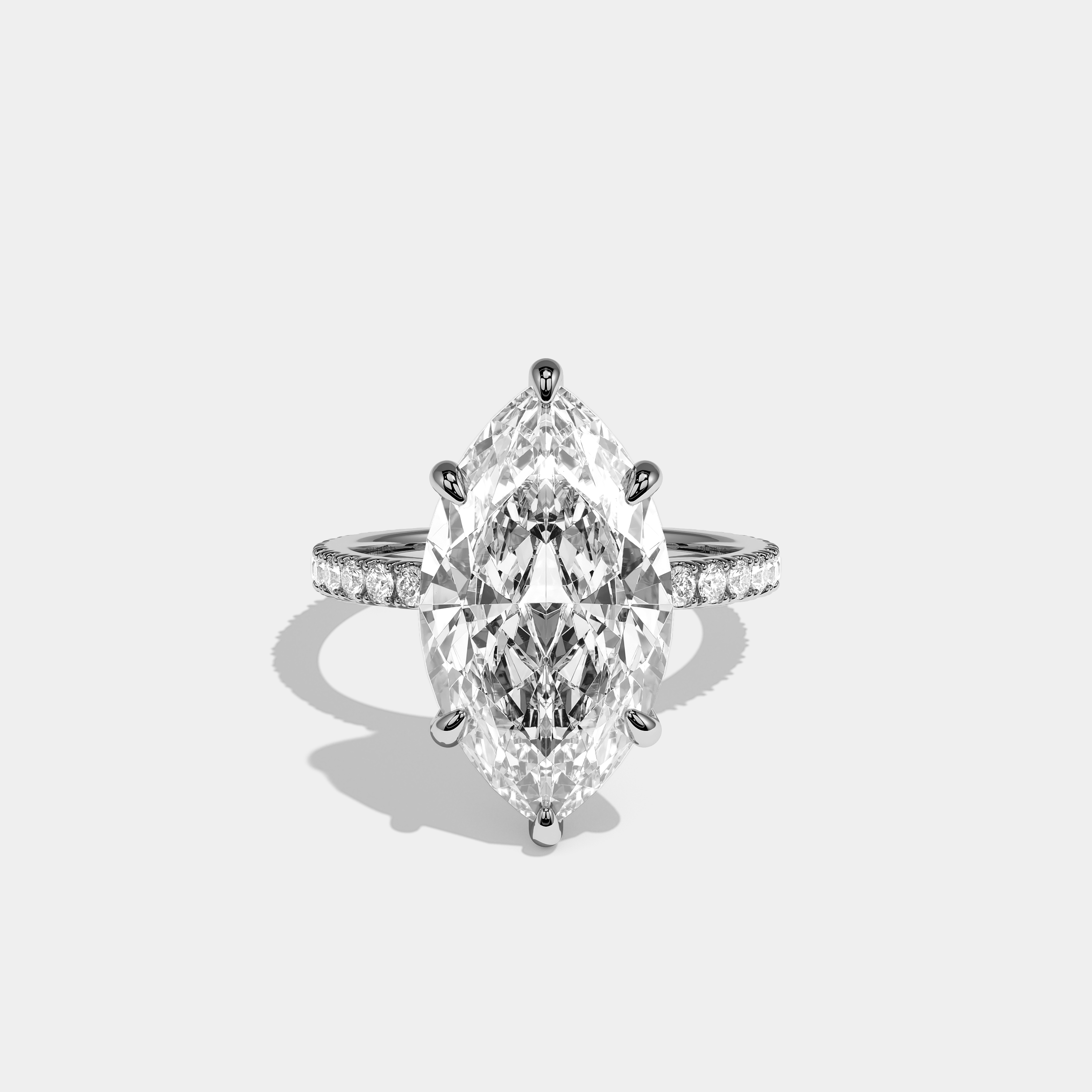 Calvane Éclat Diamond Marquise Engagement Ring 18K White Gold 10.00ct