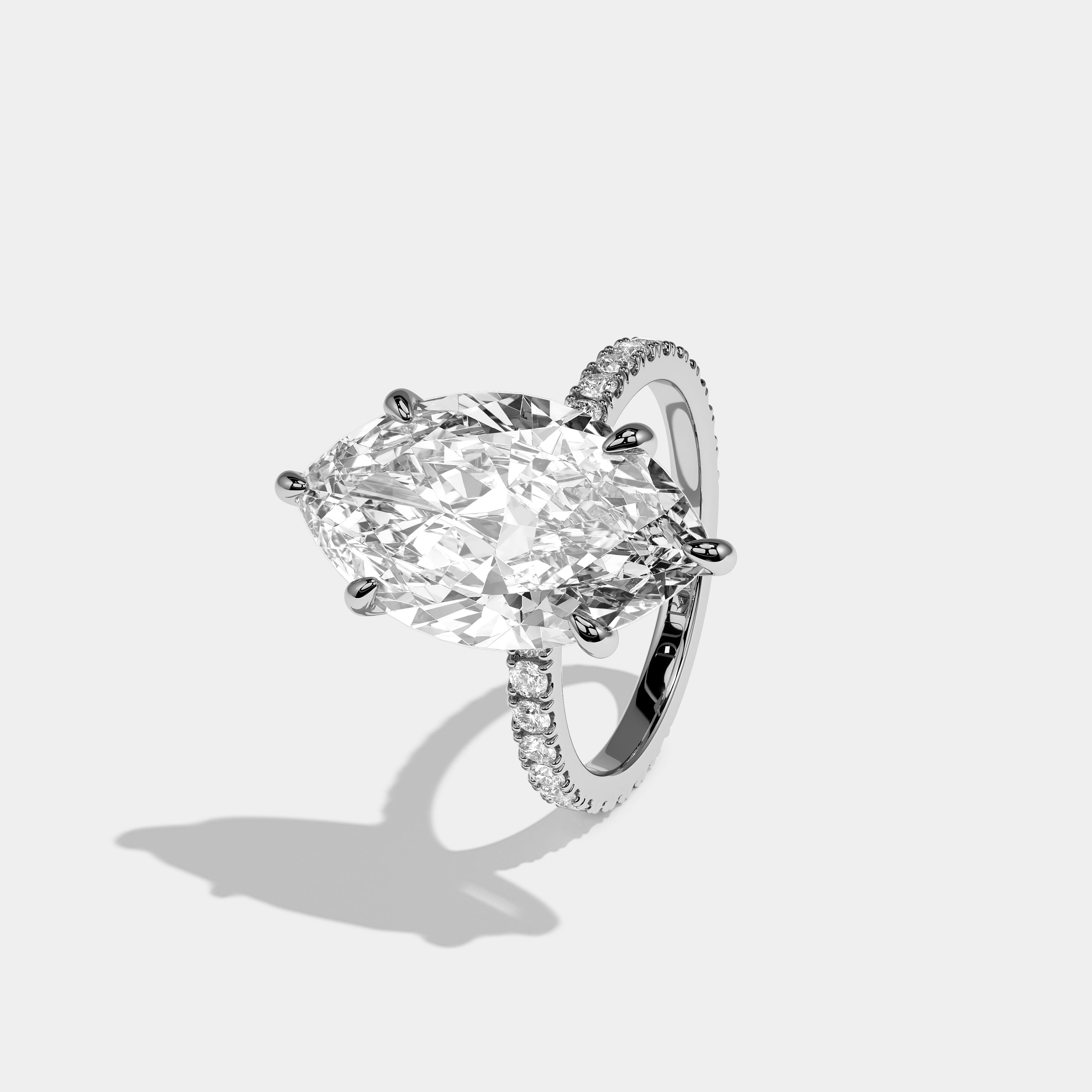 Calvane Éclat Diamond Marquise Engagement Ring 18K White Gold 10.00ct