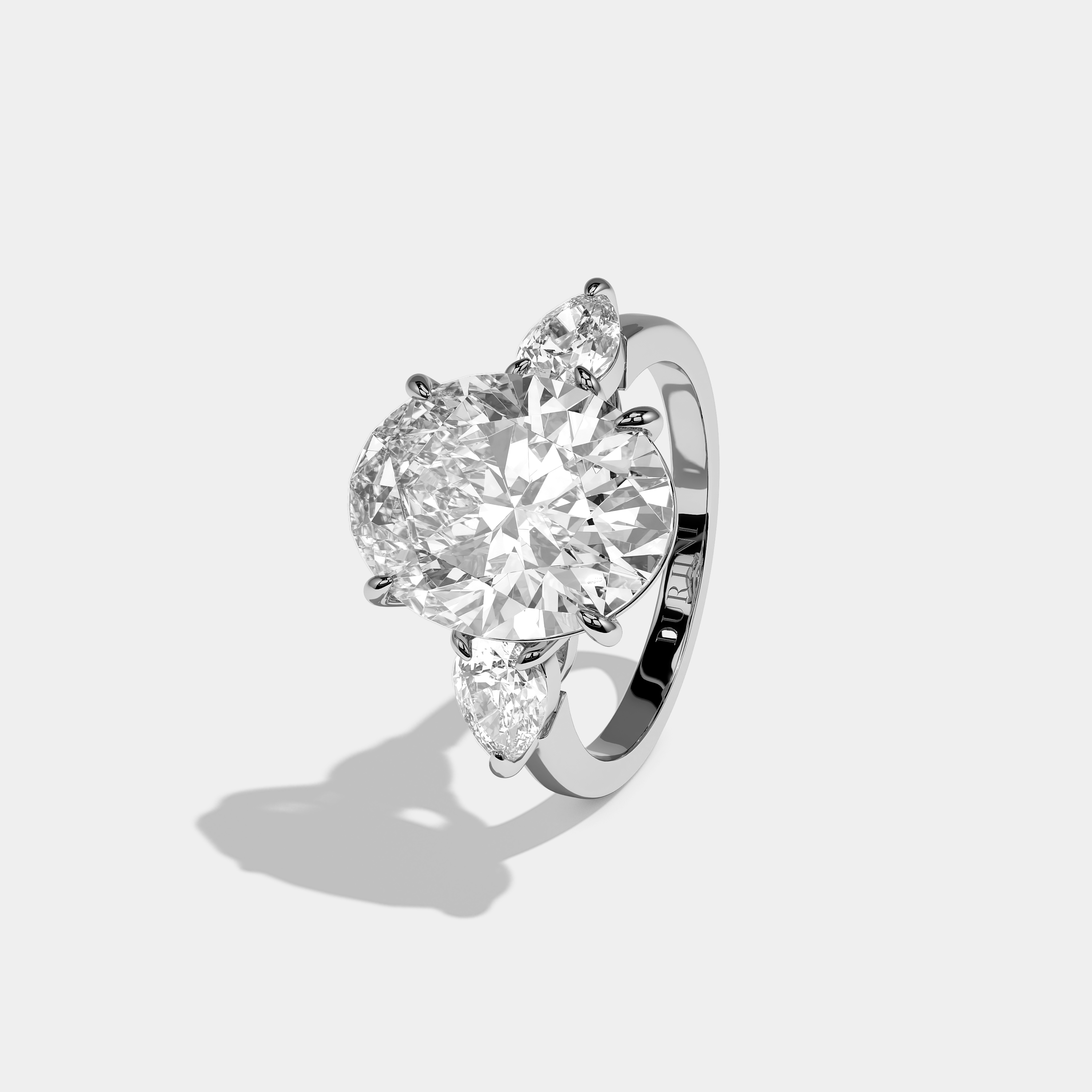 Elsin Élan Diamond Oval Engagement Ring 18K White Gold 7.00ct