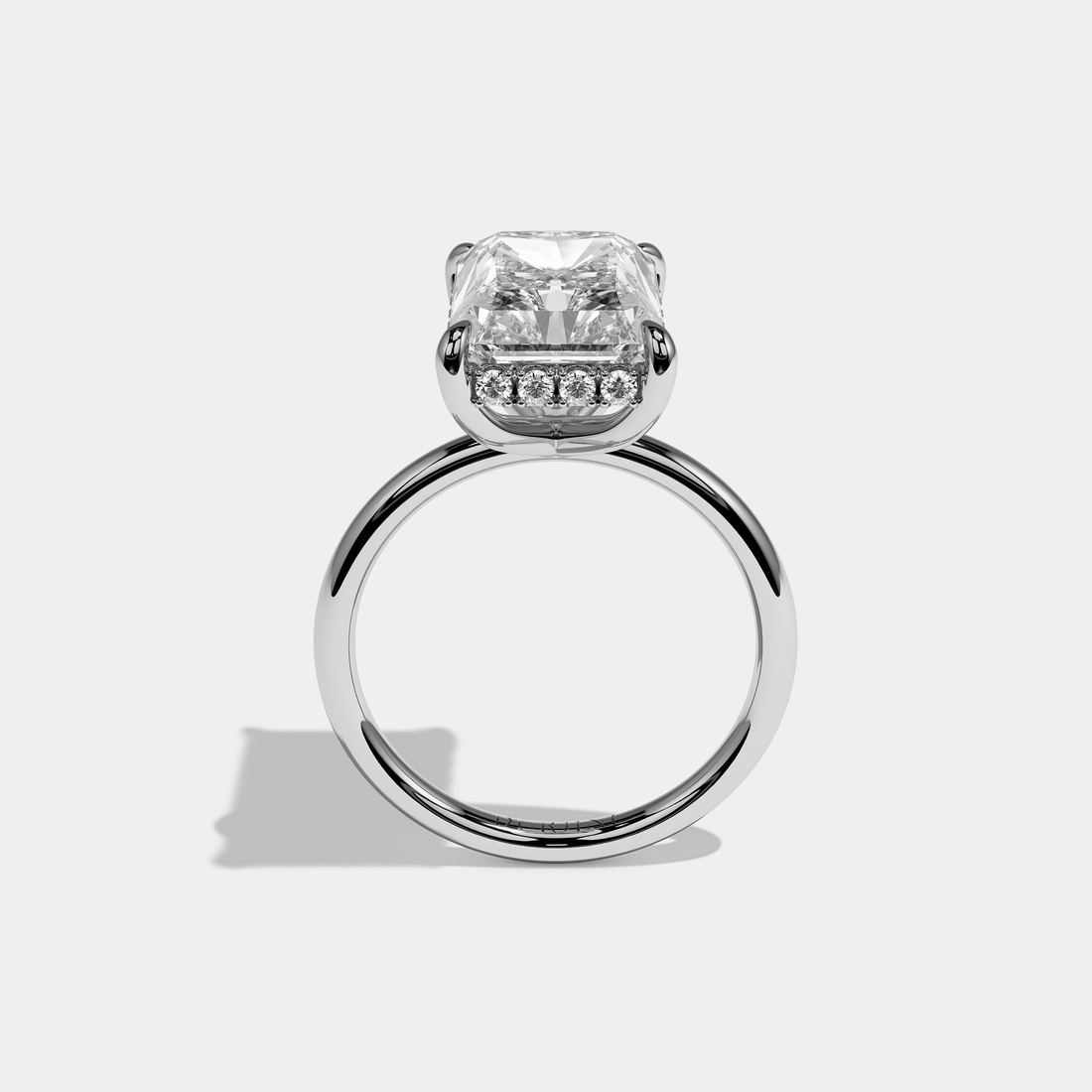 Thalor Étoile Diamond Radiant Halo Engagement Ring 18K White Gold 8.00ct