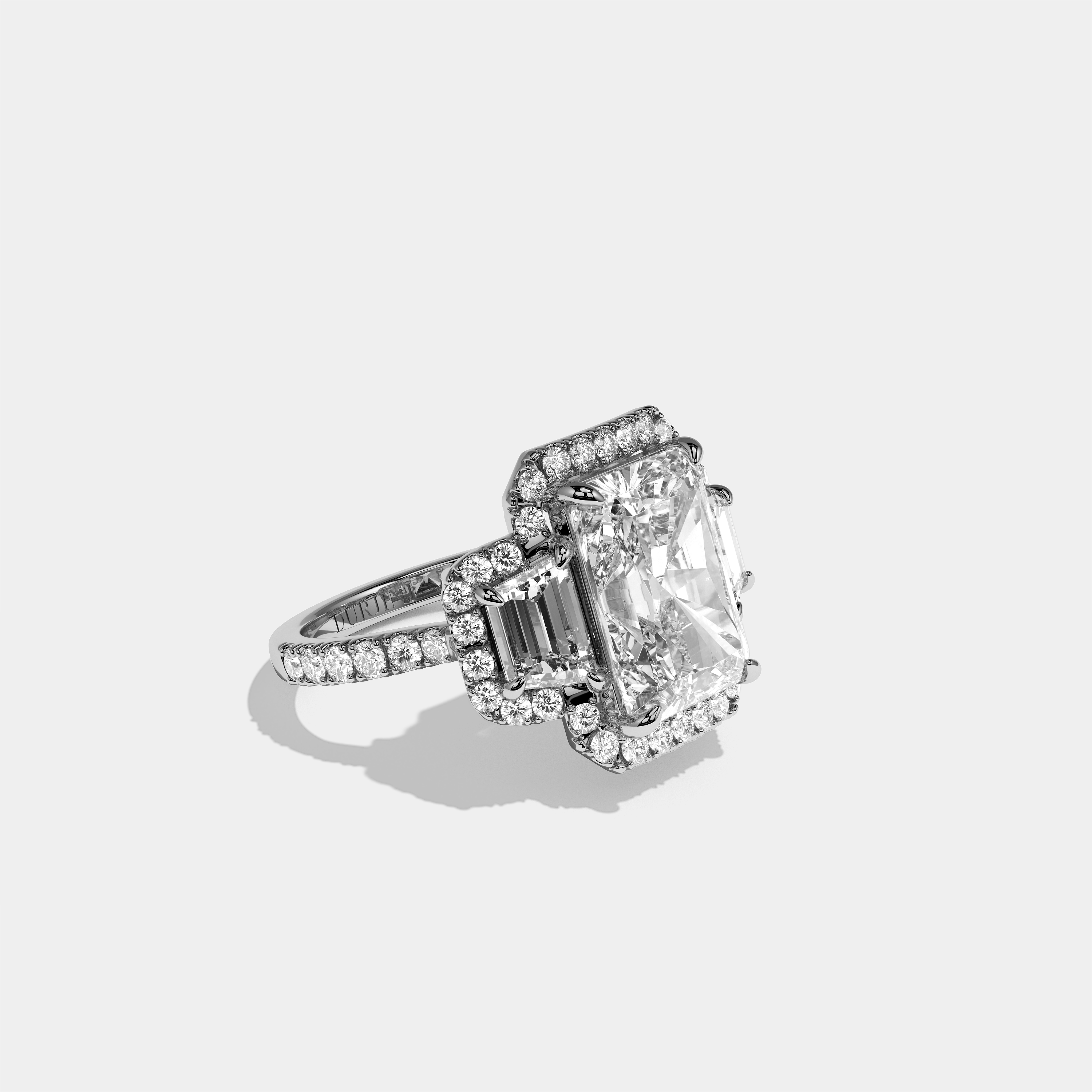 Constance Eclat Diamond Radiant Halo Engagement Ring 18K White Gold 16.00ct