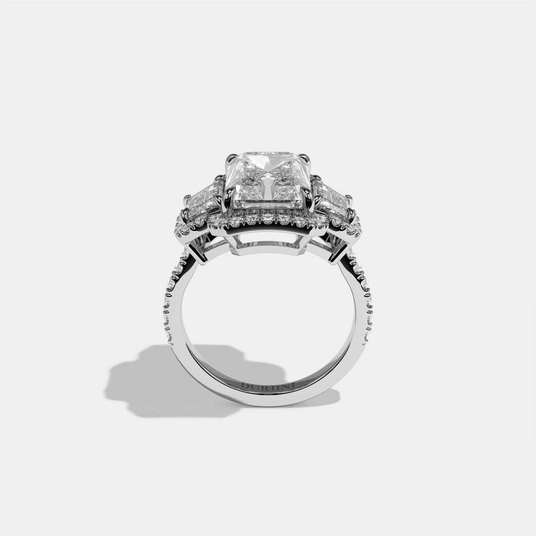 Constance Eclat Diamond Radiant Halo Engagement Ring 18K White Gold 16.00ct