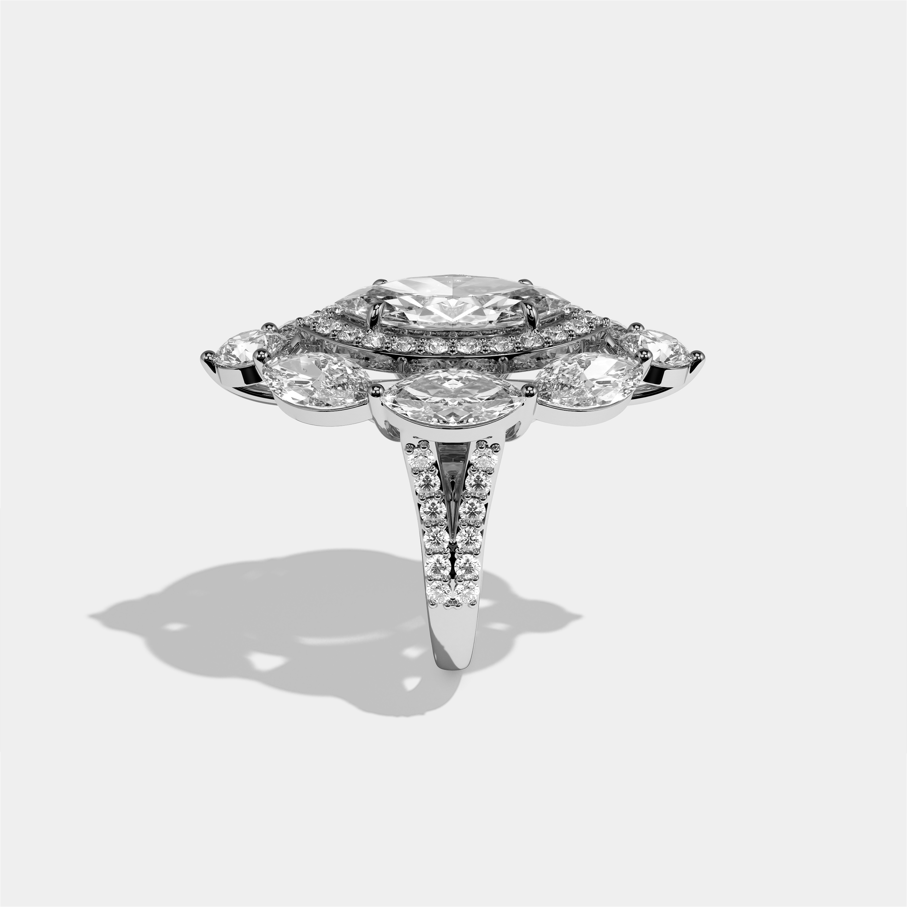 Louisa Eclat Diamond Marquise Engagement Ring 18K White Gold 25.00ct