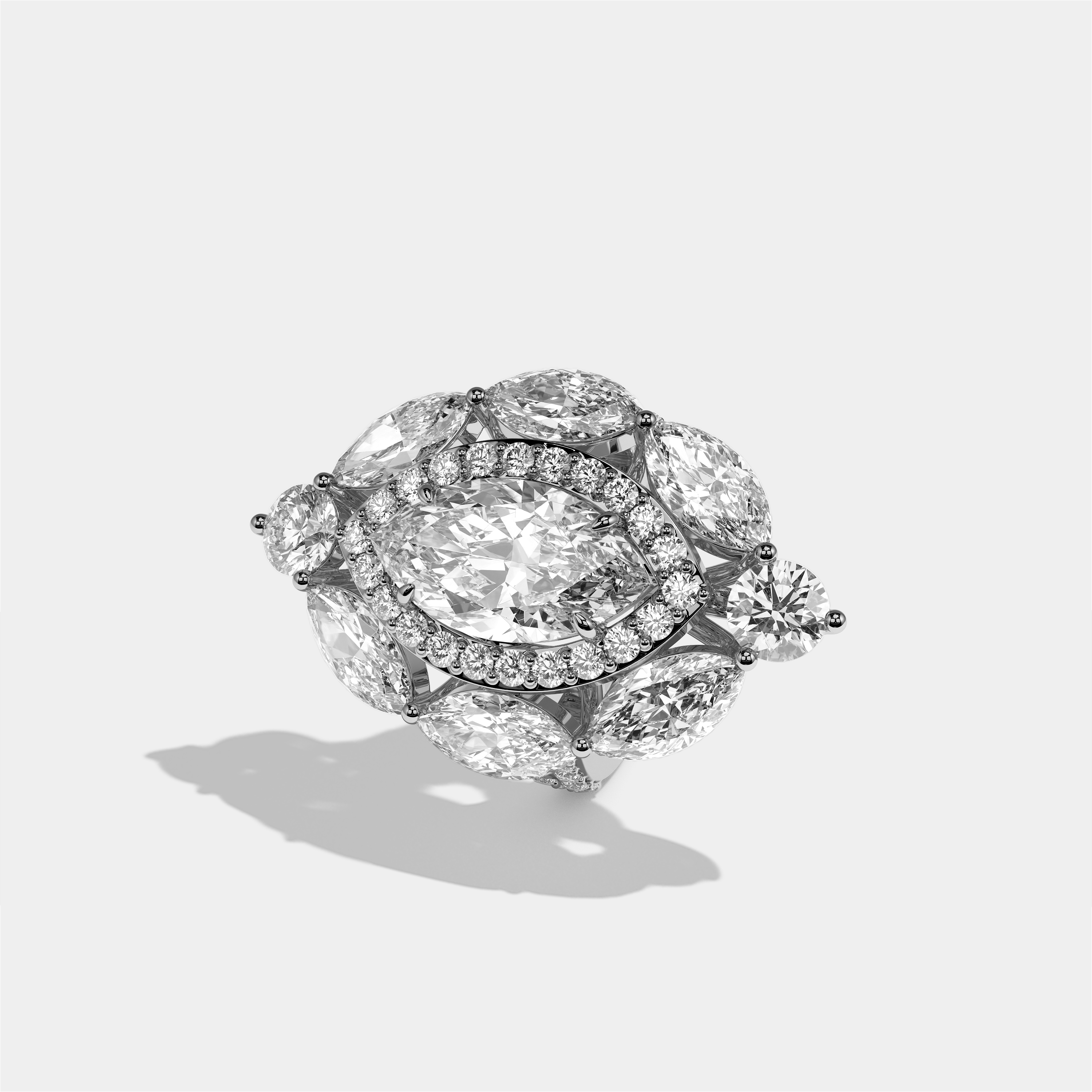 Louisa Eclat Diamond Marquise Engagement Ring 18K White Gold 25.00ct