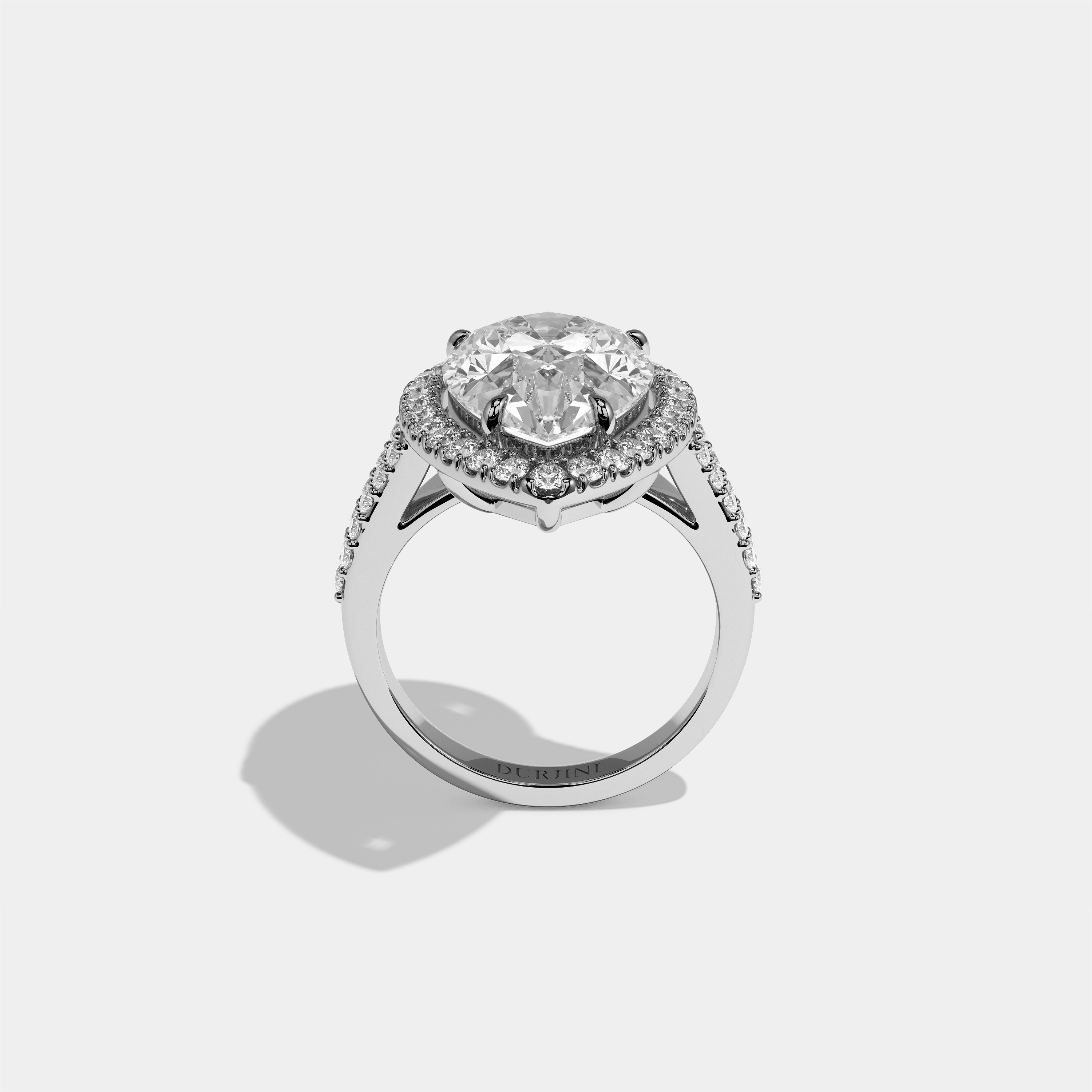 Helena Diamond Pear Halo Engagement Ring 18K White Gold 11.00ct