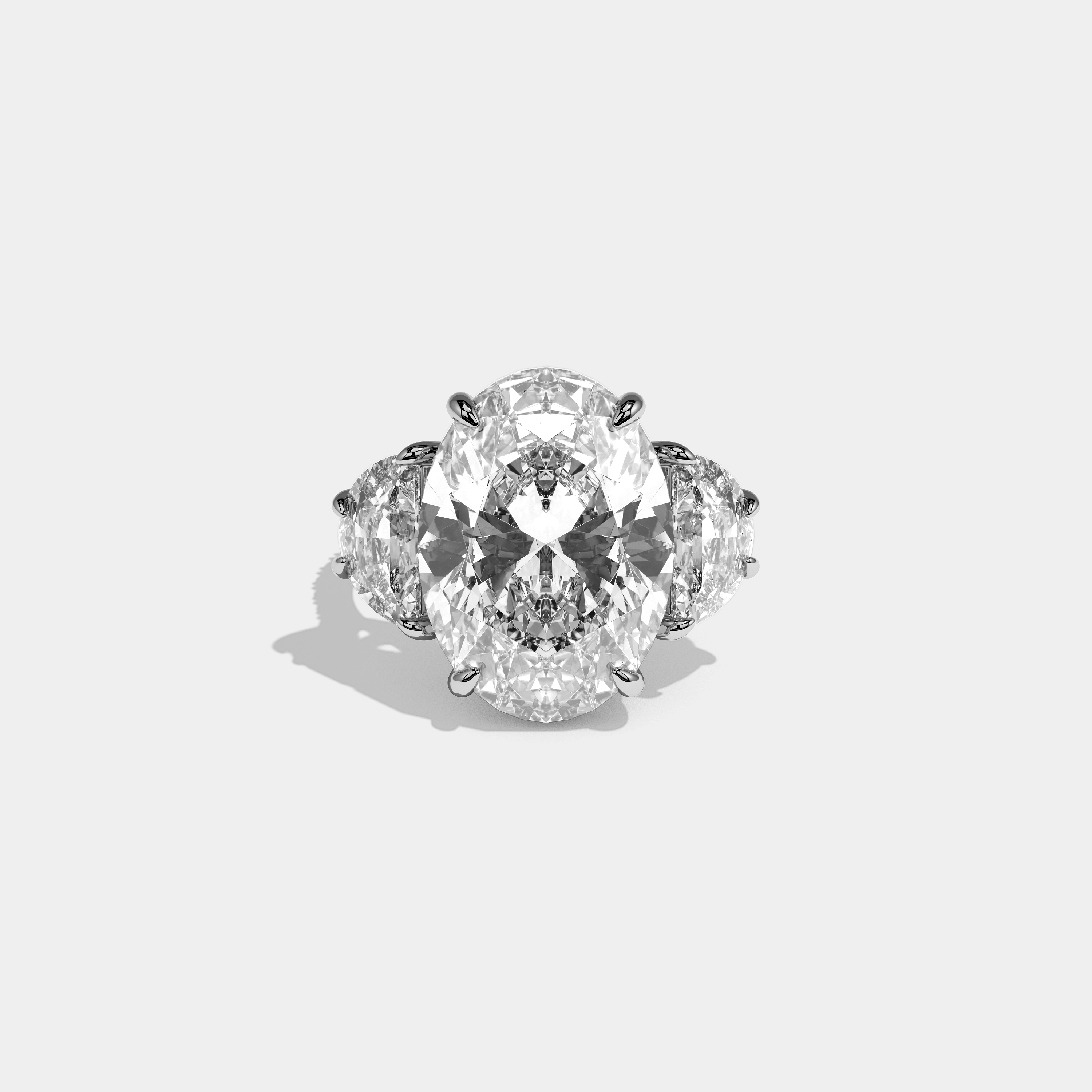 Philippa Agnes Diamond Oval Halo Engagement Ring 18K White Gold 12.00ct
