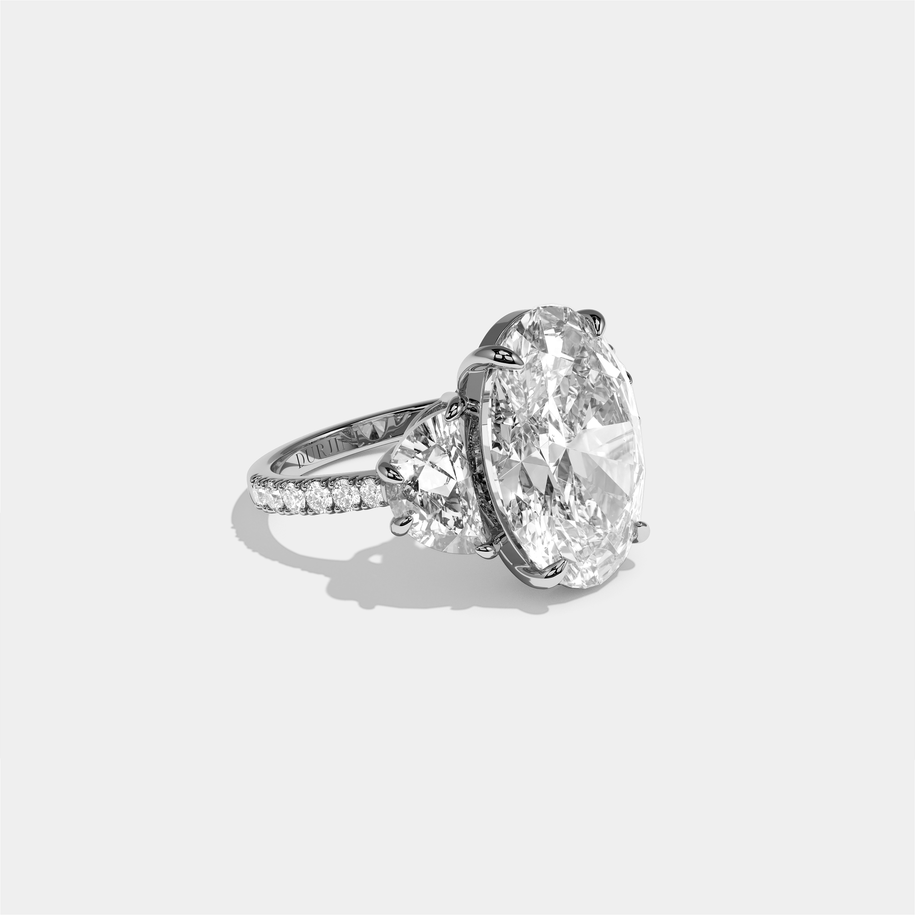 Philippa Agnes Diamond Oval Halo Engagement Ring 18K White Gold 12.00ct