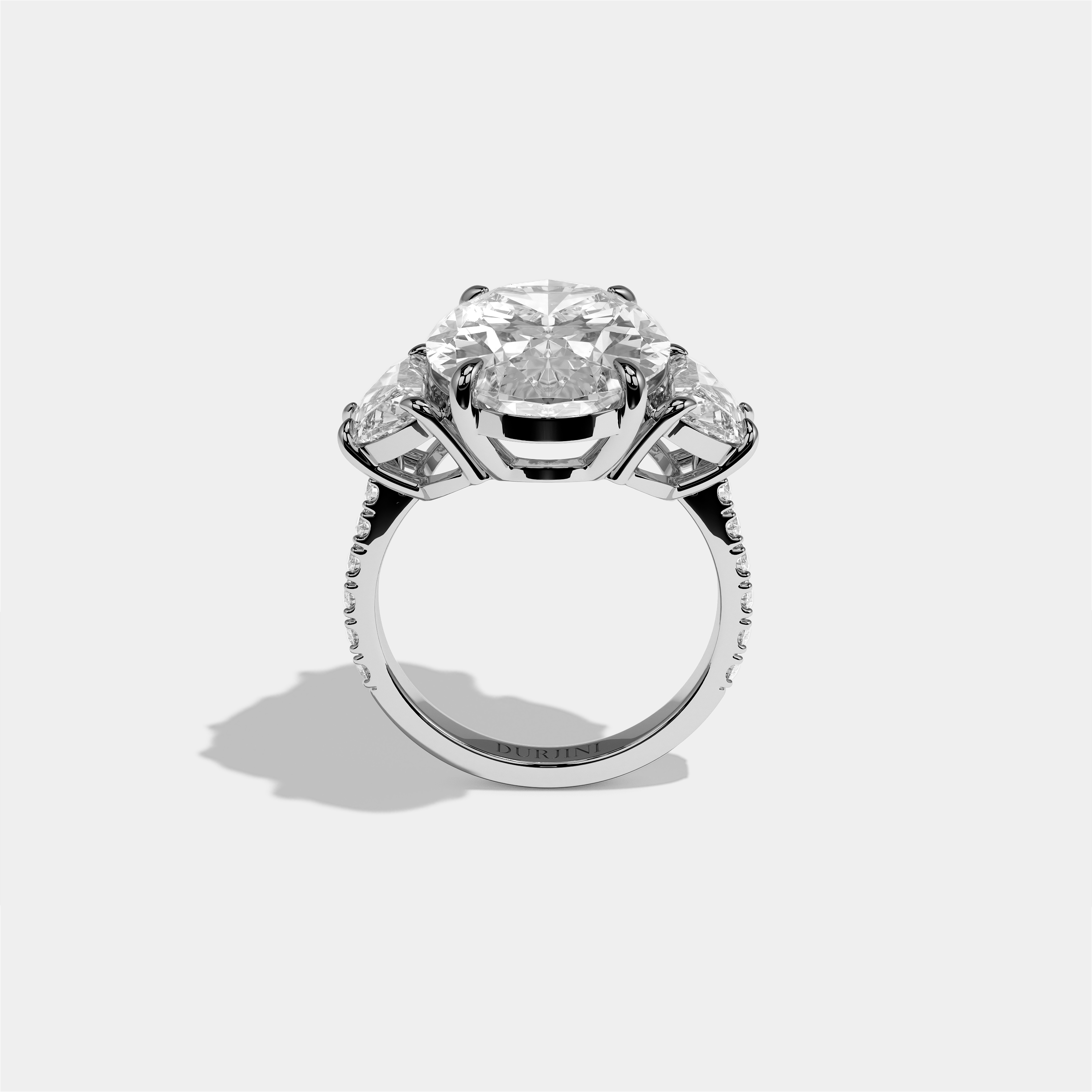 Philippa Agnes Diamond Oval Halo Engagement Ring 18K White Gold 12.00ct