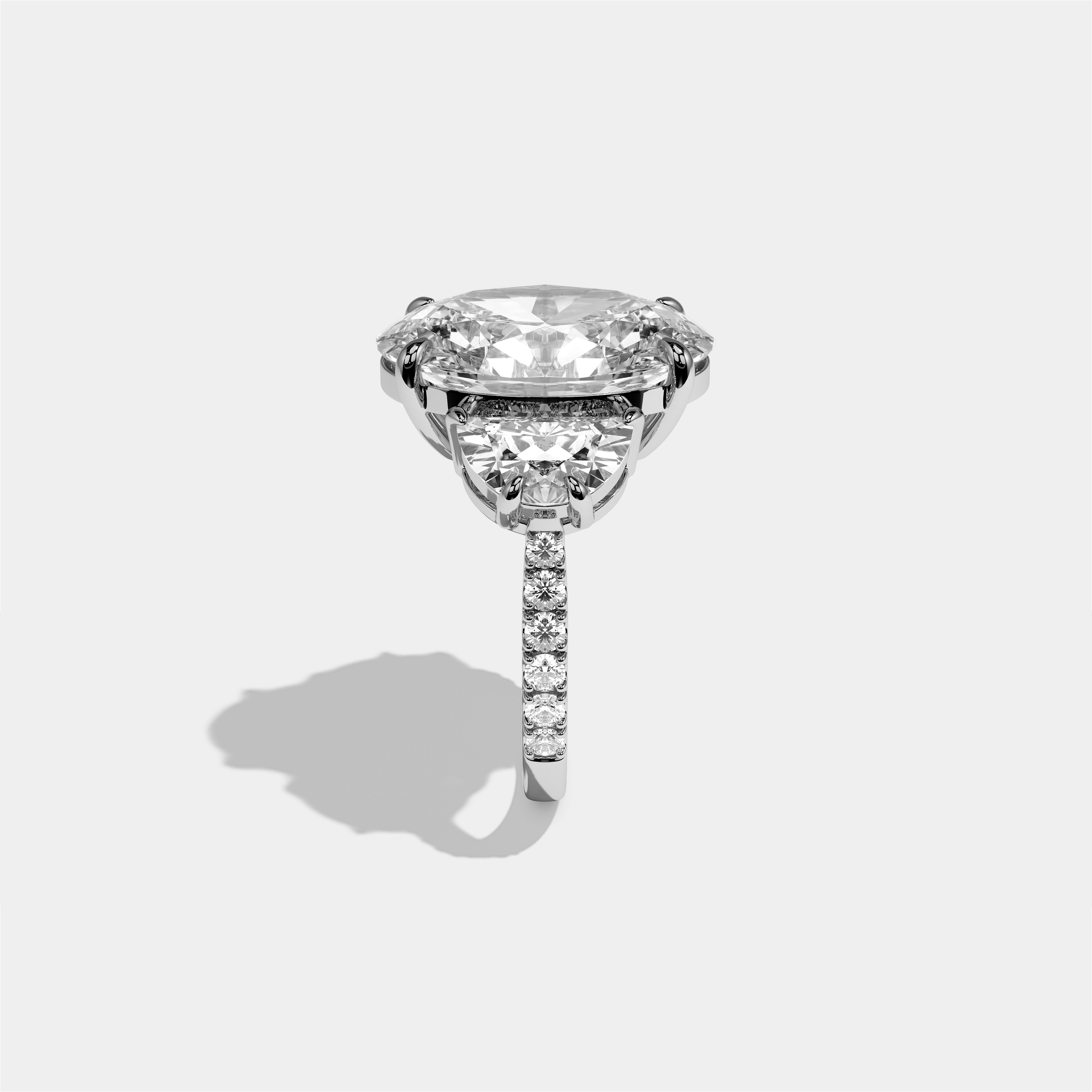 Philippa Agnes Diamond Oval Halo Engagement Ring 18K White Gold 12.00ct