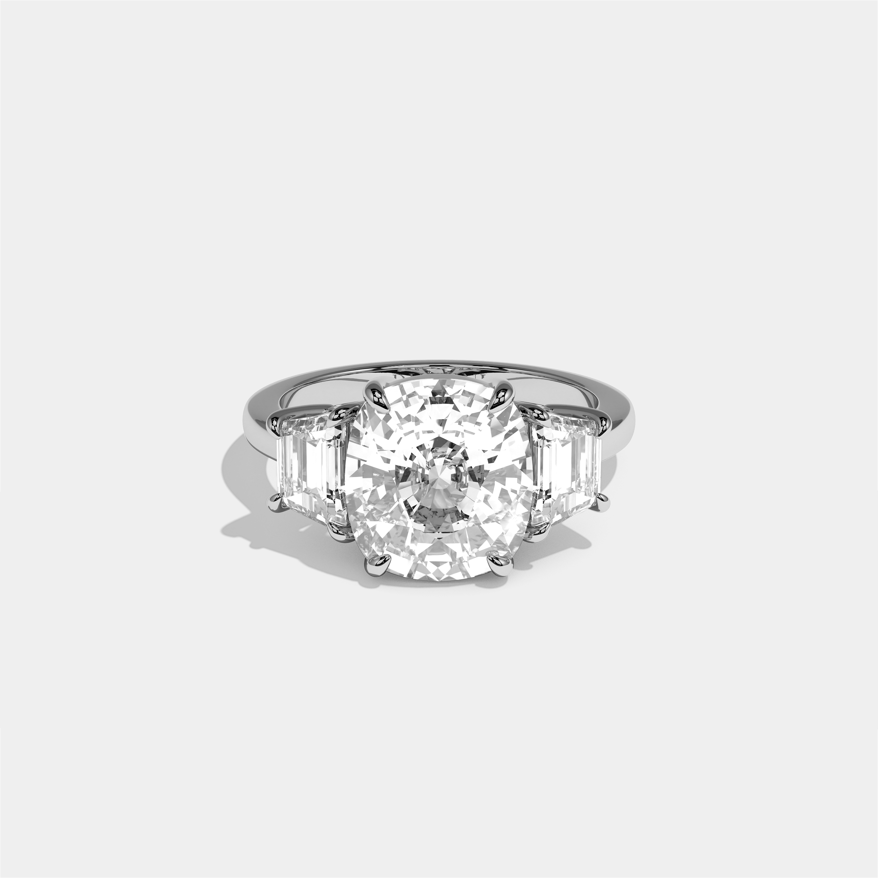 Matilda Seraphine Diamond Cushion Engagement Ring 18K White Gold 9.00ct
