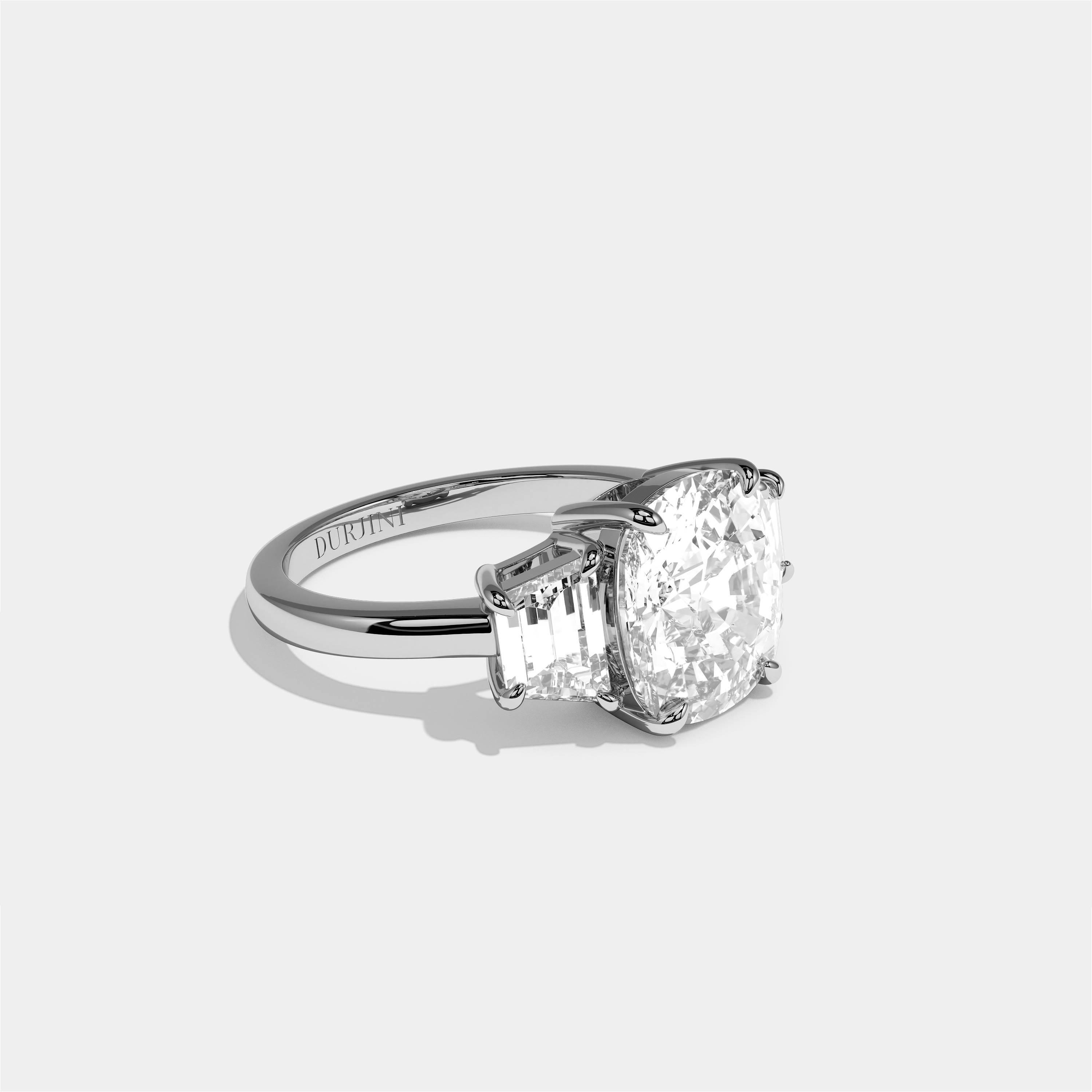 Matilda Seraphine Diamond Cushion Engagement Ring 18K White Gold 9.00ct