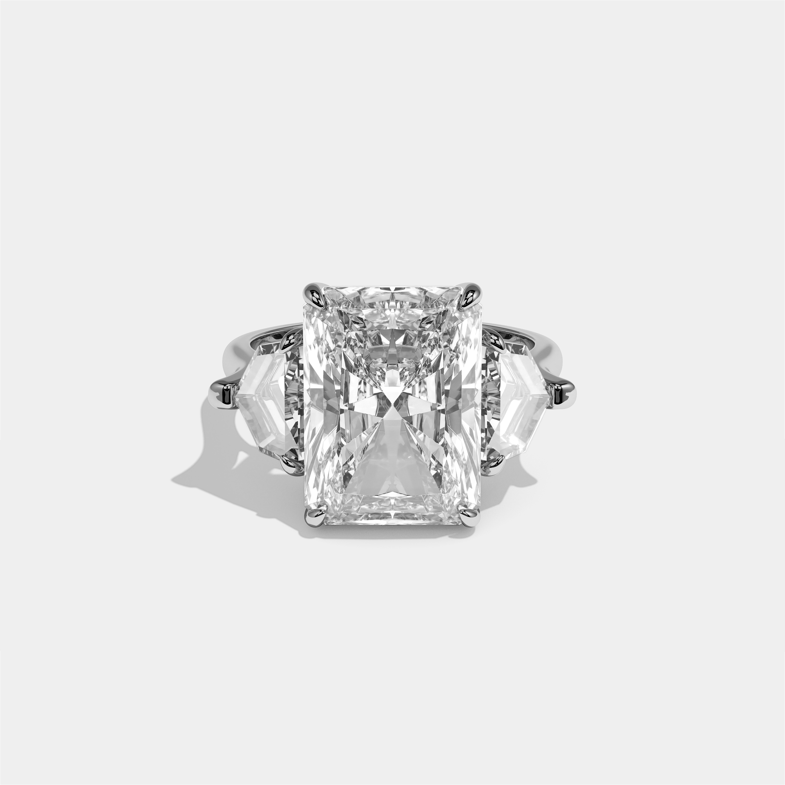 Philippa Rose Diamond Radiant Engagement Ring 18K White Gold 10.00ct