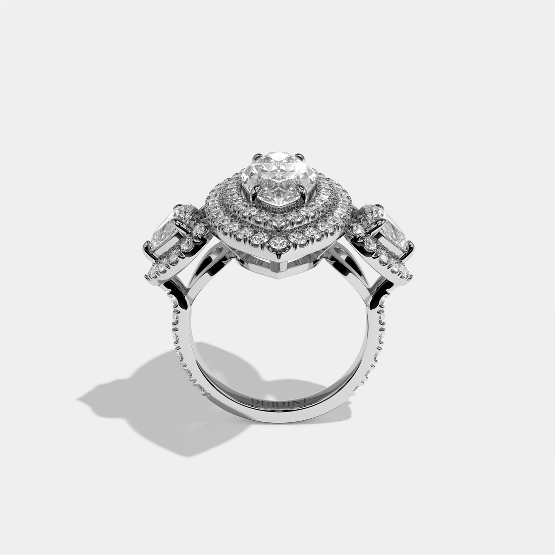 Drusilla Wexford Diamond Marquise Halo Engagement Ring 18K White Gold 18.00ct