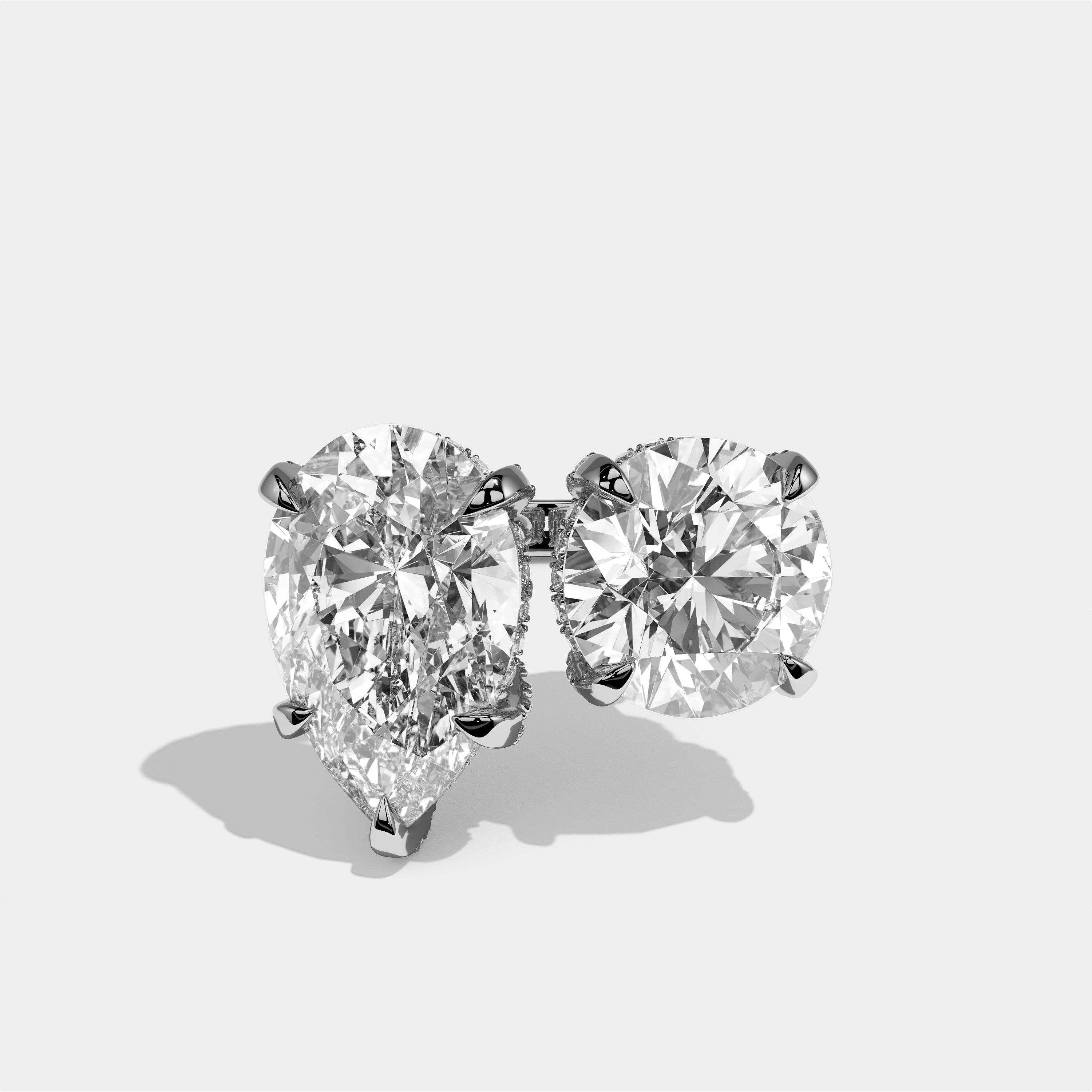 Batya Diamond Pear Toi Moi Halo Engagement Ring 18K White Gold 20.00ct