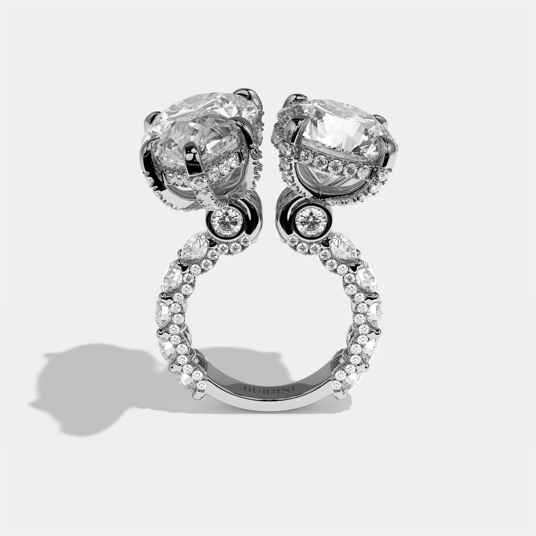 Batya Diamond Pear Toi Moi Halo Engagement Ring 18K White Gold 20.00ct