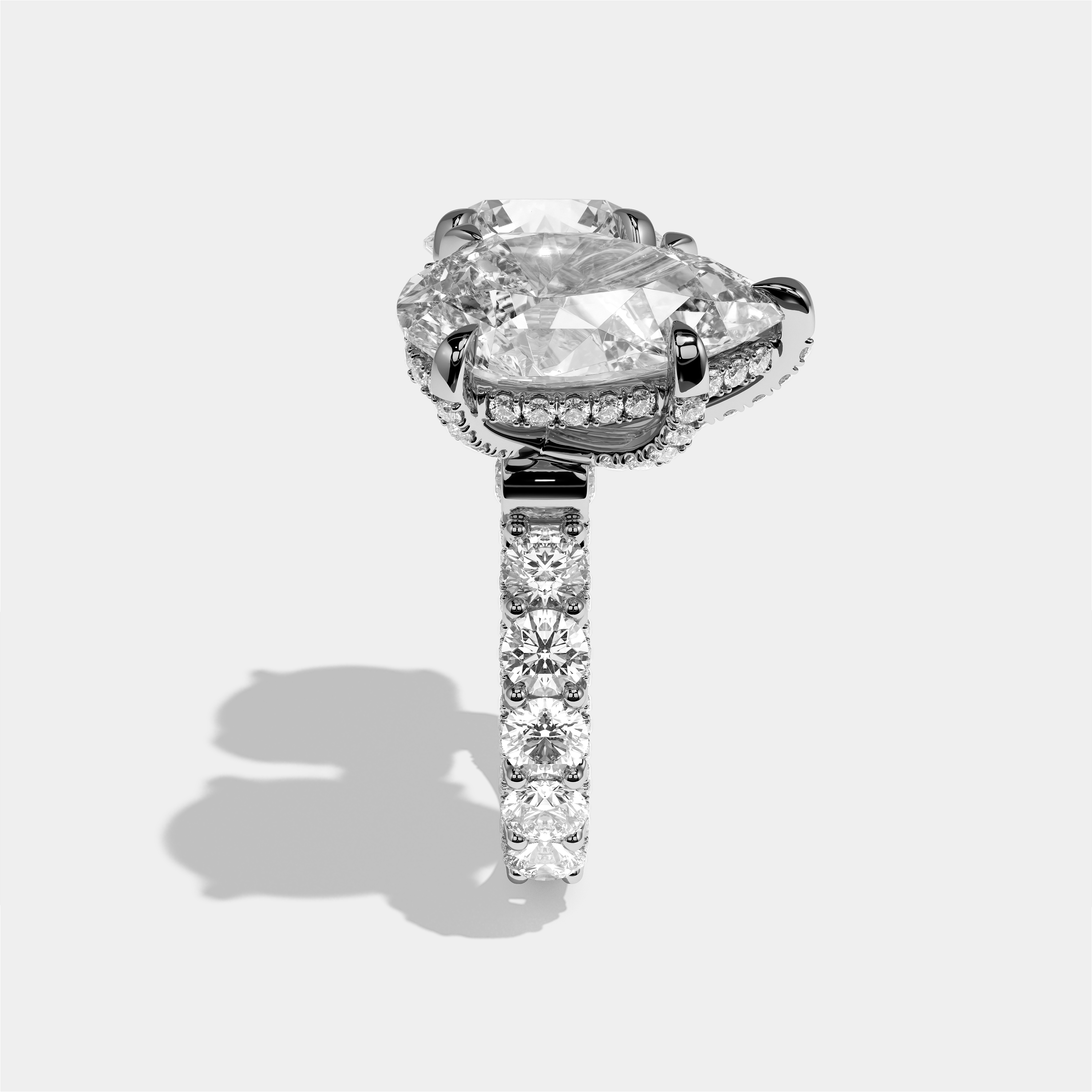 Batya Diamond Pear Toi Moi Halo Engagement Ring 18K White Gold 20.00ct