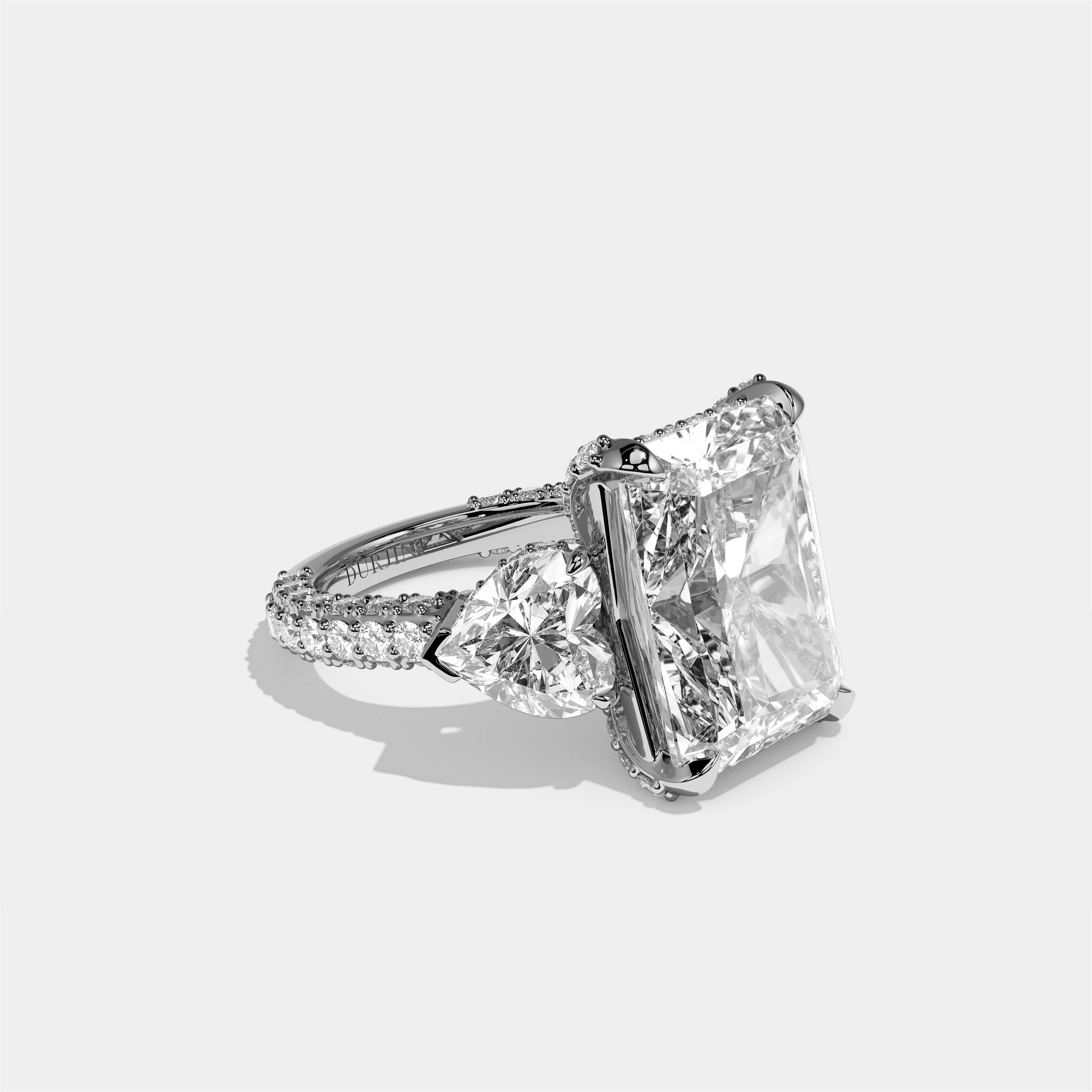 Chaya Diamond Radiant Halo Ring 18K White Gold 15.00ct
