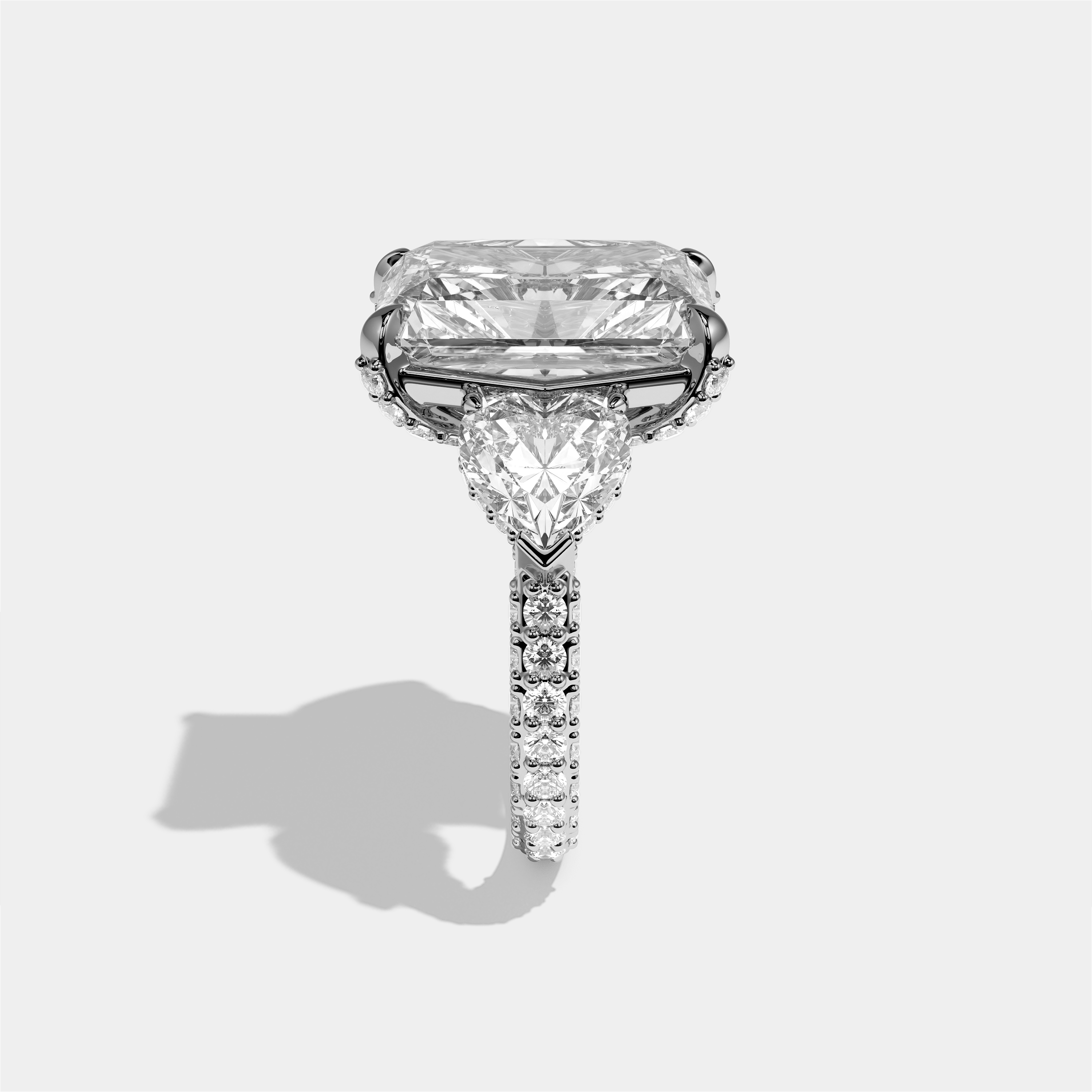 Chaya Diamond Radiant Halo Ring 18K White Gold 15.00ct