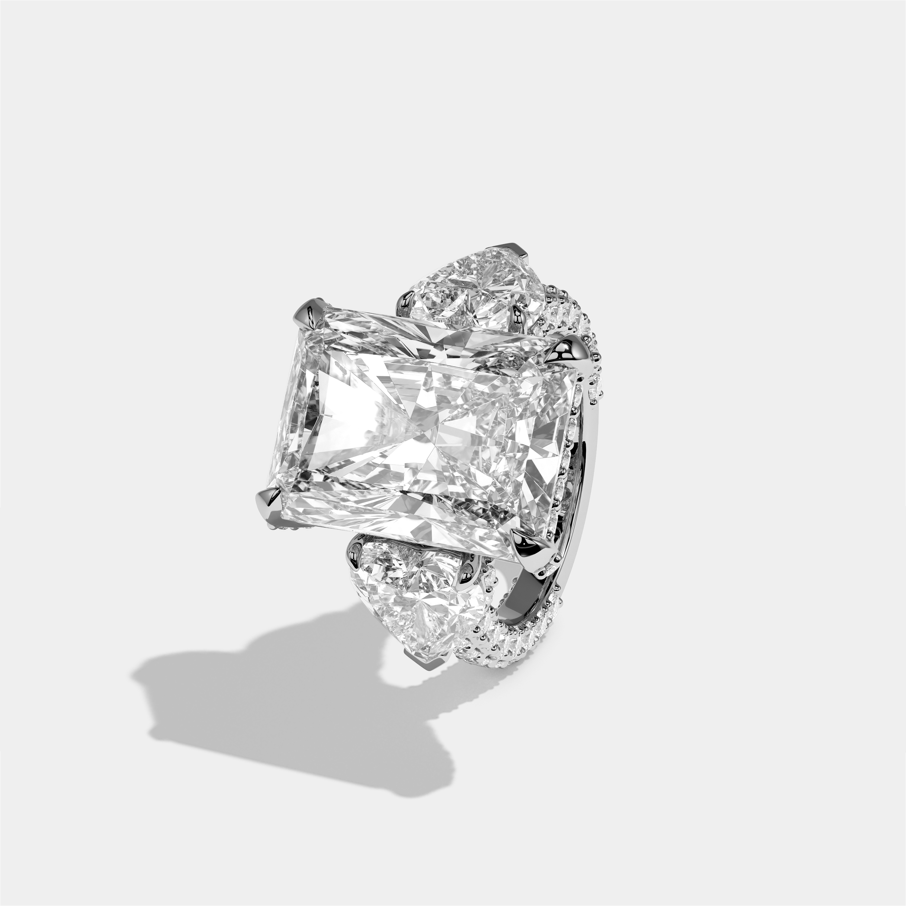 Chaya Diamond Radiant Halo Ring 18K White Gold 15.00ct