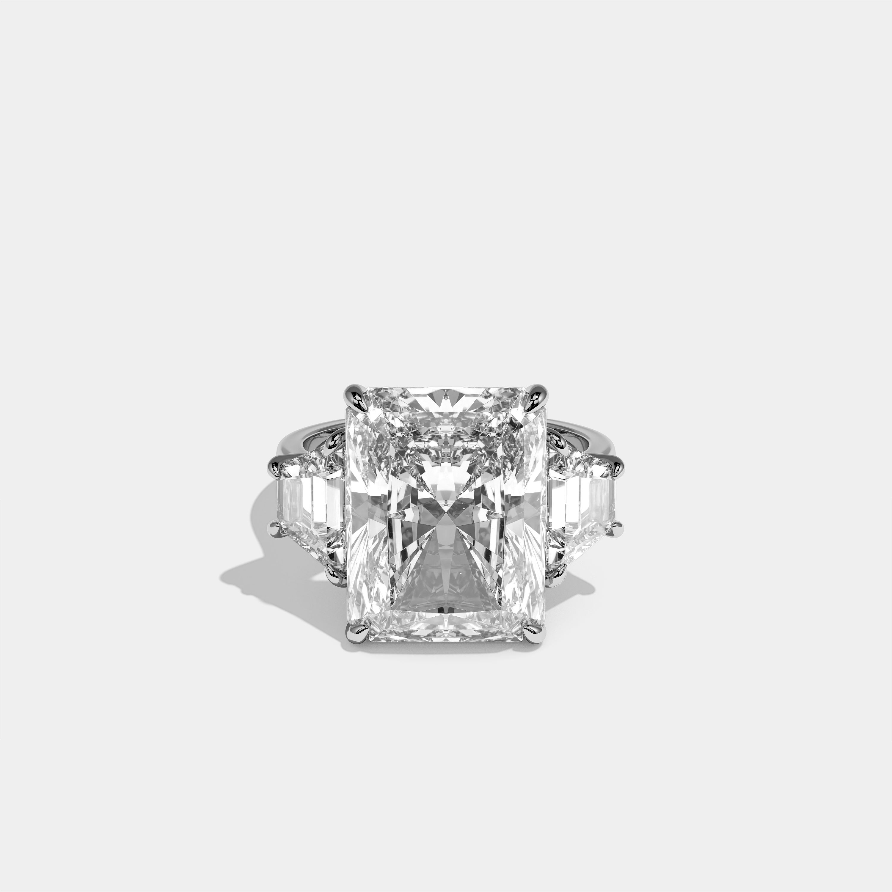 Shira Diamond Radiant Halo Engagement Ring 18K White Gold 12.00ct
