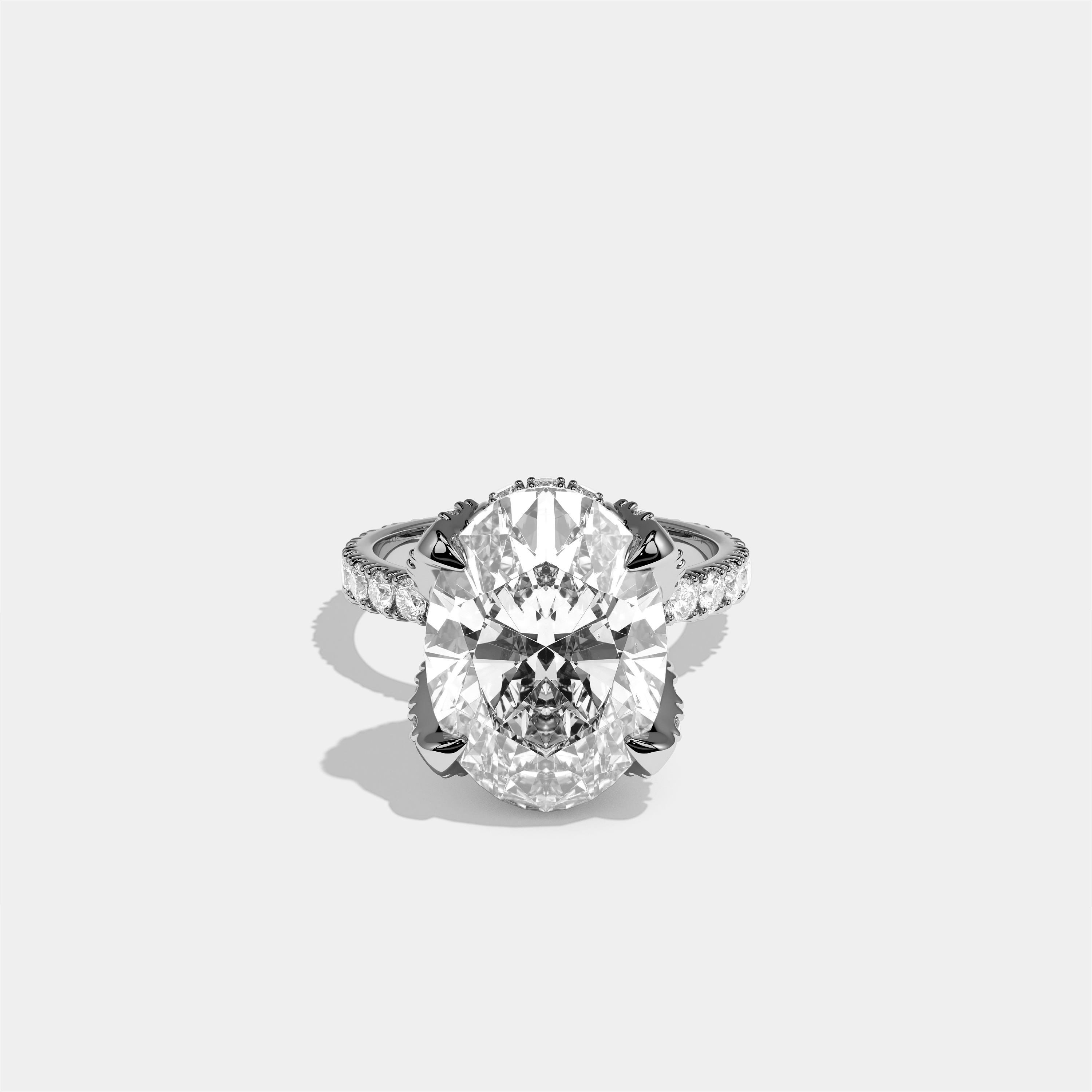 Rebecca Diamond Oval Halo Engagement Ring 18K White Gold 10.00ct