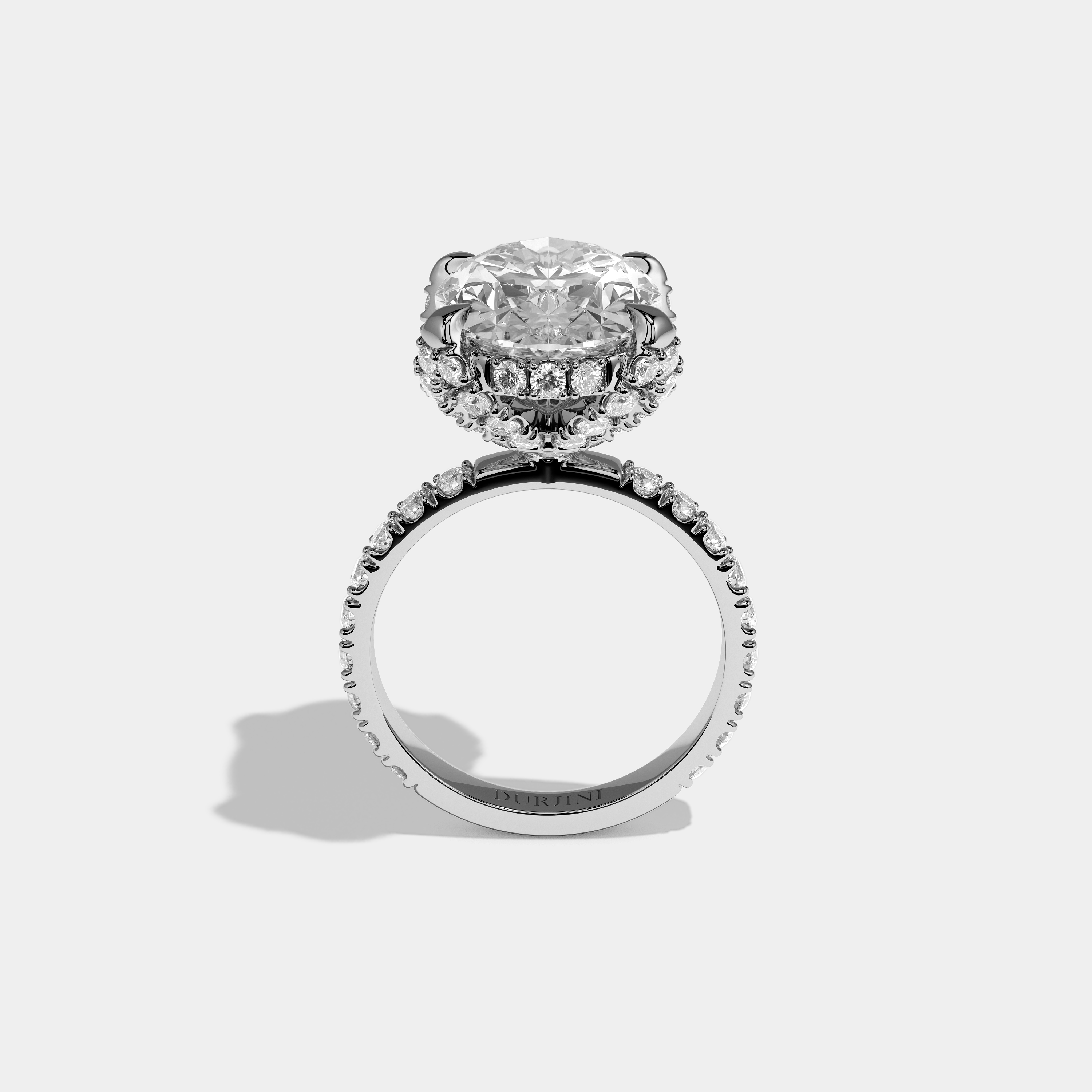 Rebecca Diamond Oval Halo Engagement Ring 18K White Gold 10.00ct