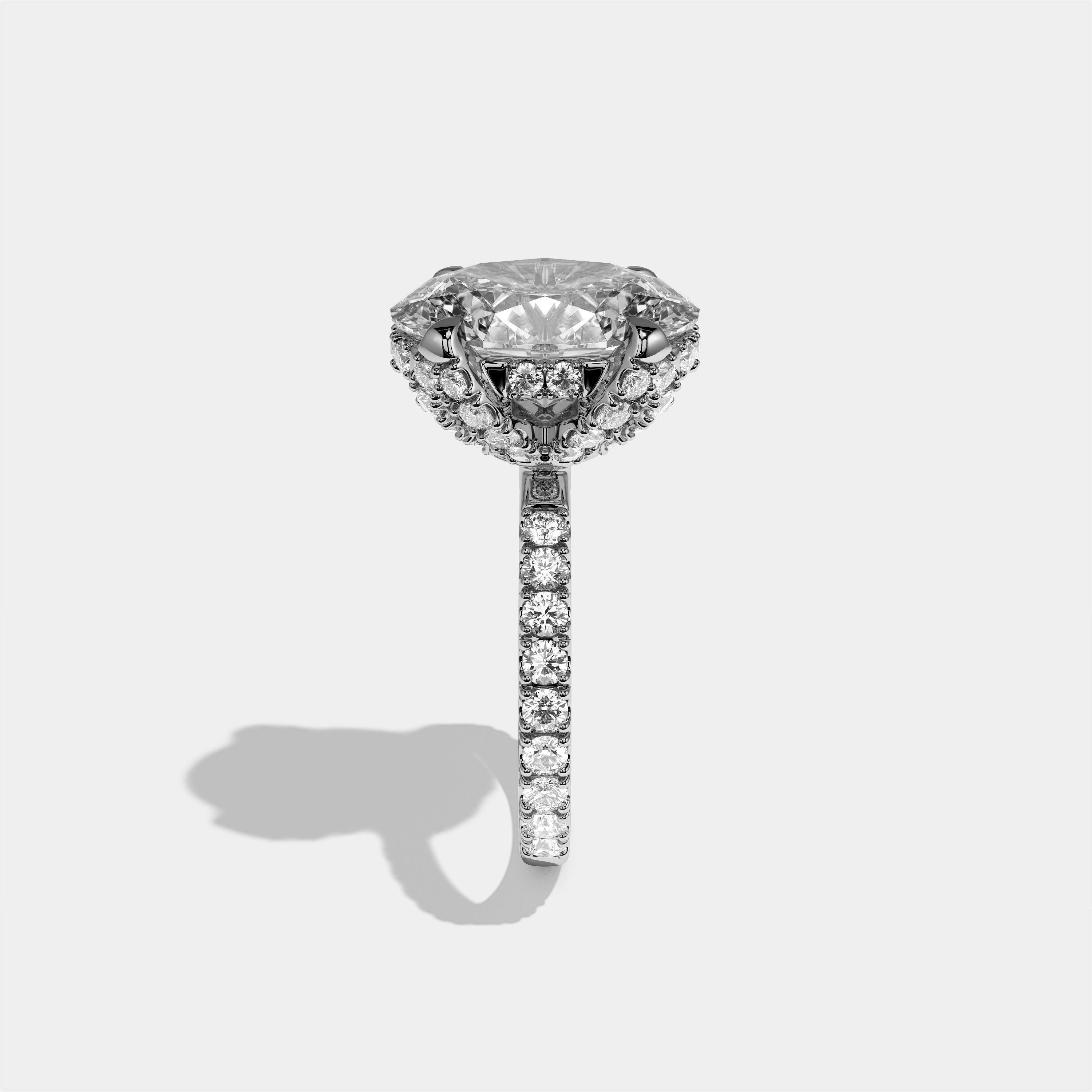 Rebecca Diamond Oval Halo Engagement Ring 18K White Gold 10.00ct
