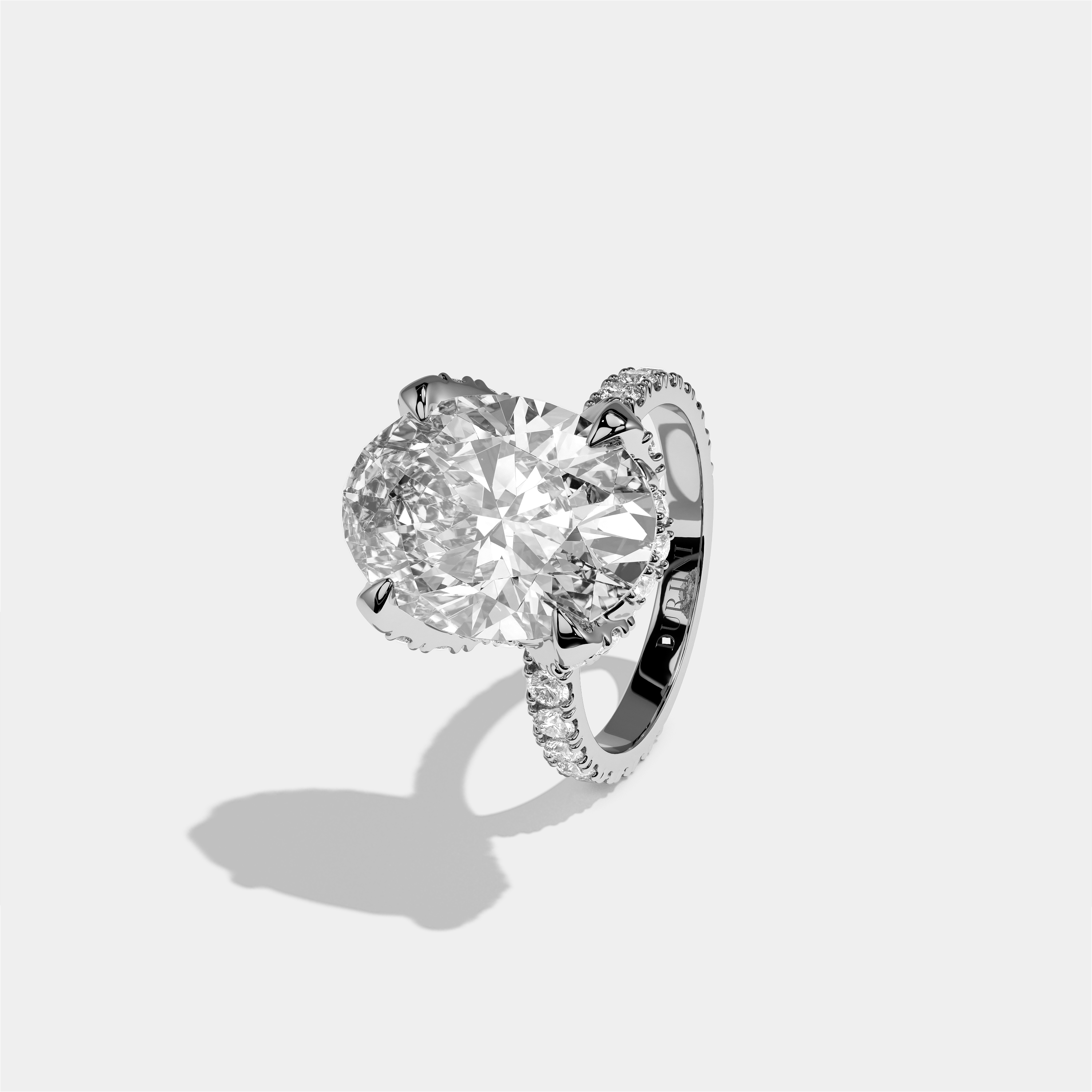 Rebecca Diamond Oval Halo Engagement Ring 18K White Gold 10.00ct
