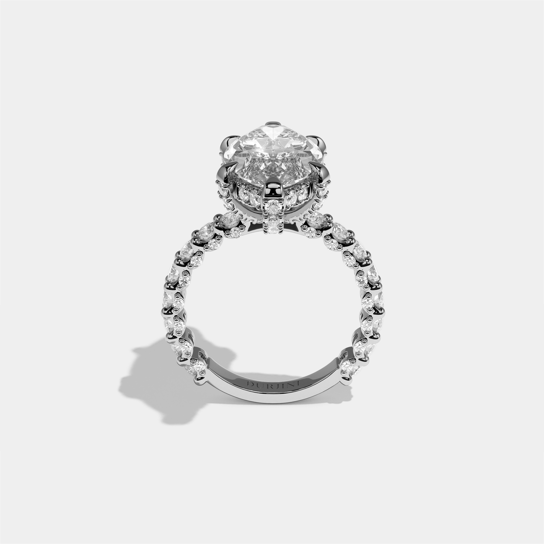 Aviva Diamond Marquise Halo Engagement Ring 18K White Gold 12.00ct