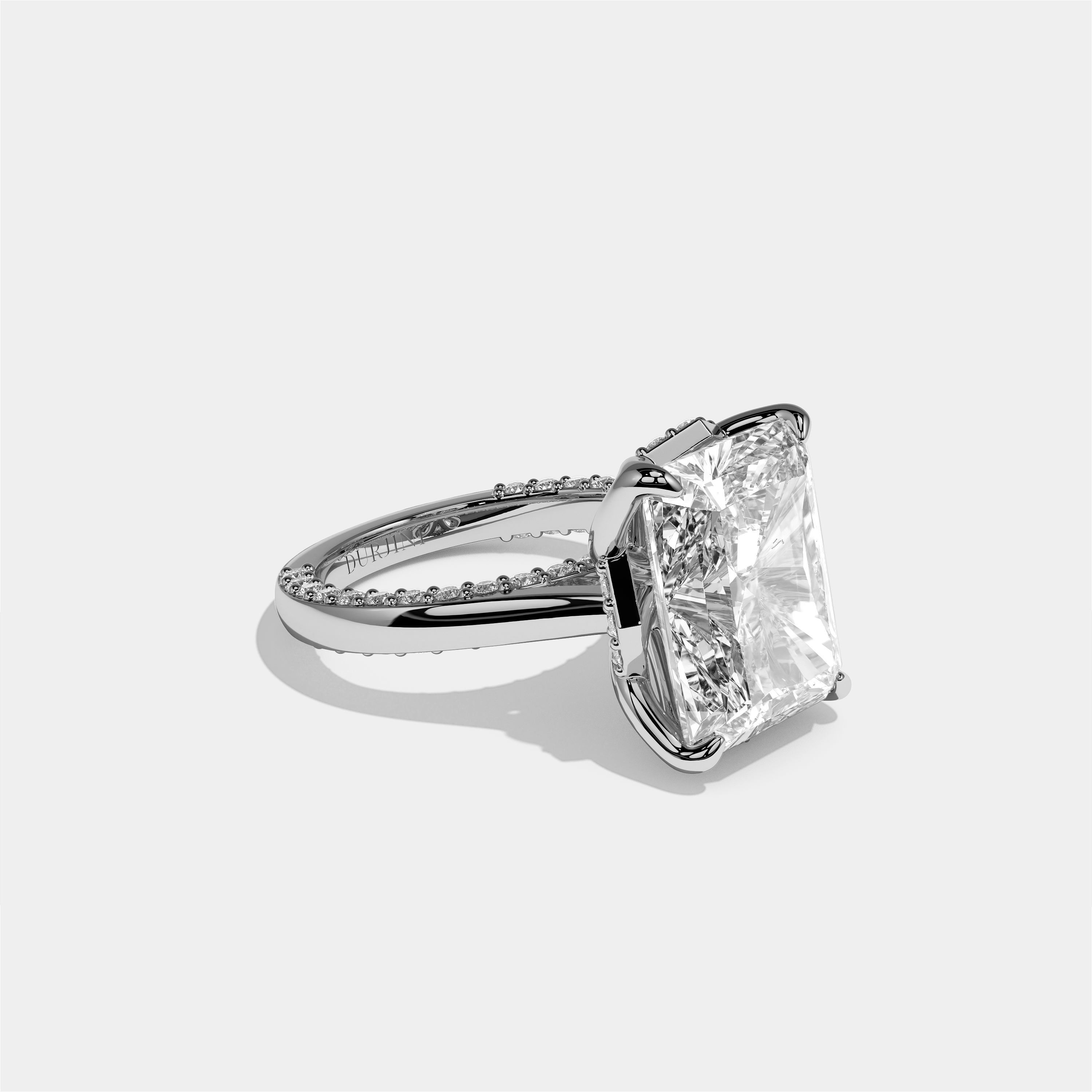 Elisheva Diamond Radiant Halo Engagement Ring 18K White Gold 10.00ct