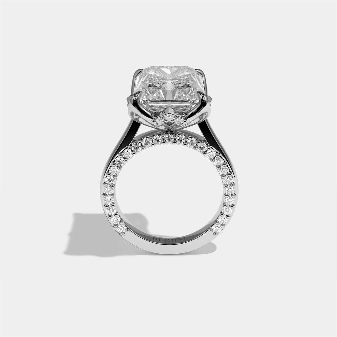 Elisheva Diamond Radiant Halo Engagement Ring 18K White Gold 10.00ct
