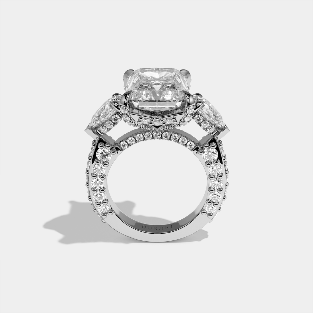 Hannah Eclat Diamond Radiant Halo Engagement Ring 18K White Gold 15.00ct