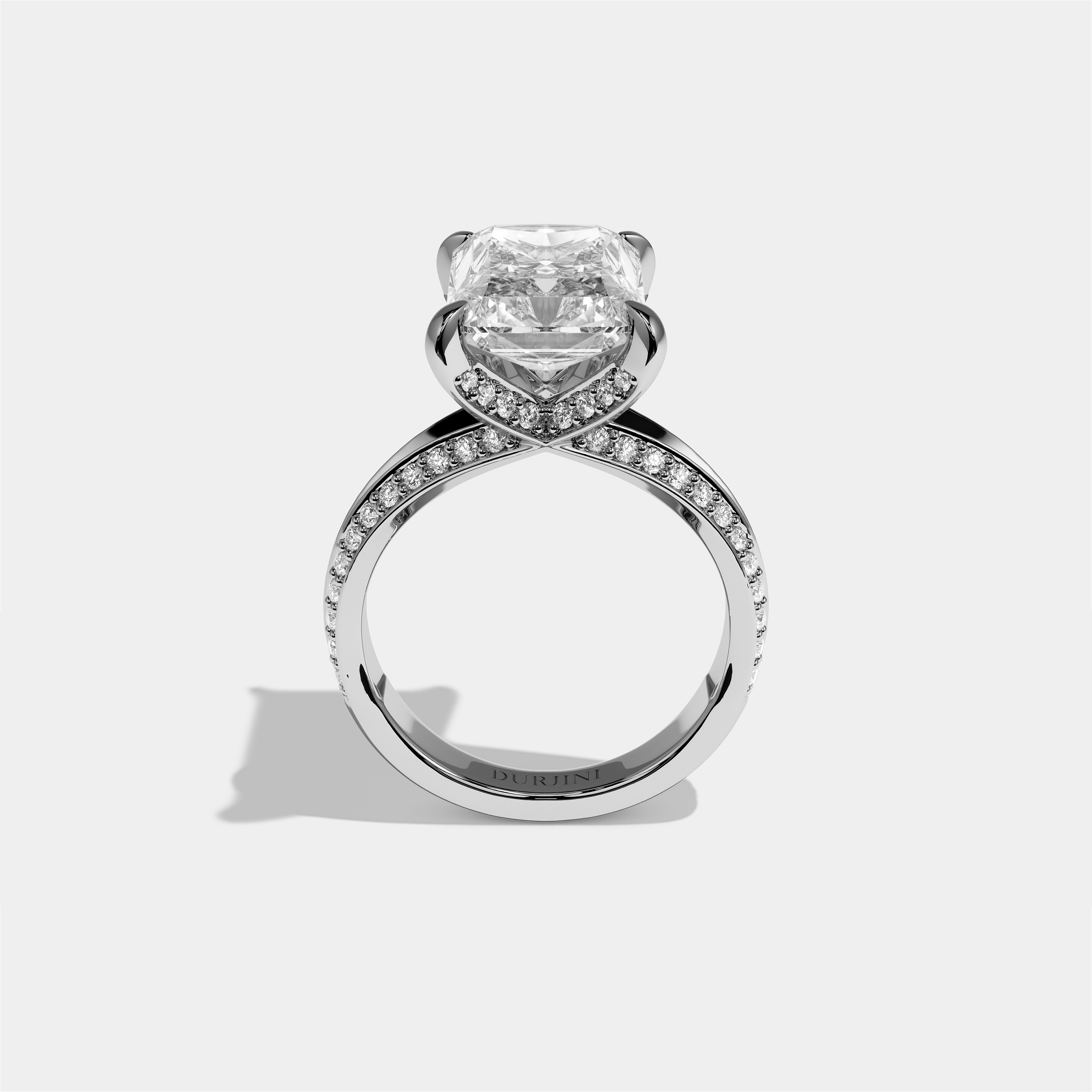 Gila Eclat Diamond Radiant Halo Engagement Ring 18K White Gold 9.00ct