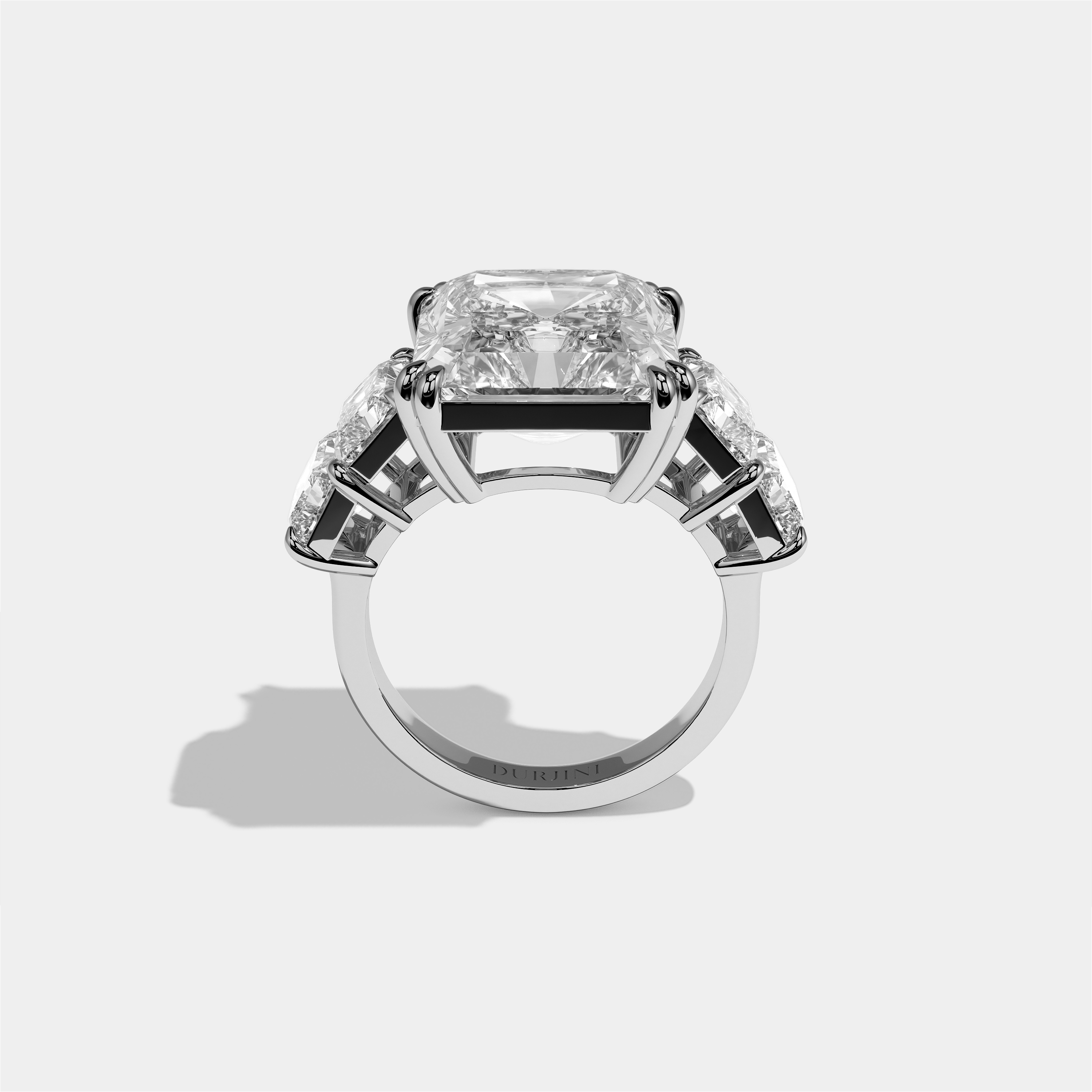 Hila Diamond Radiant Halo Engagement Ring 18K White Gold 40.00ct