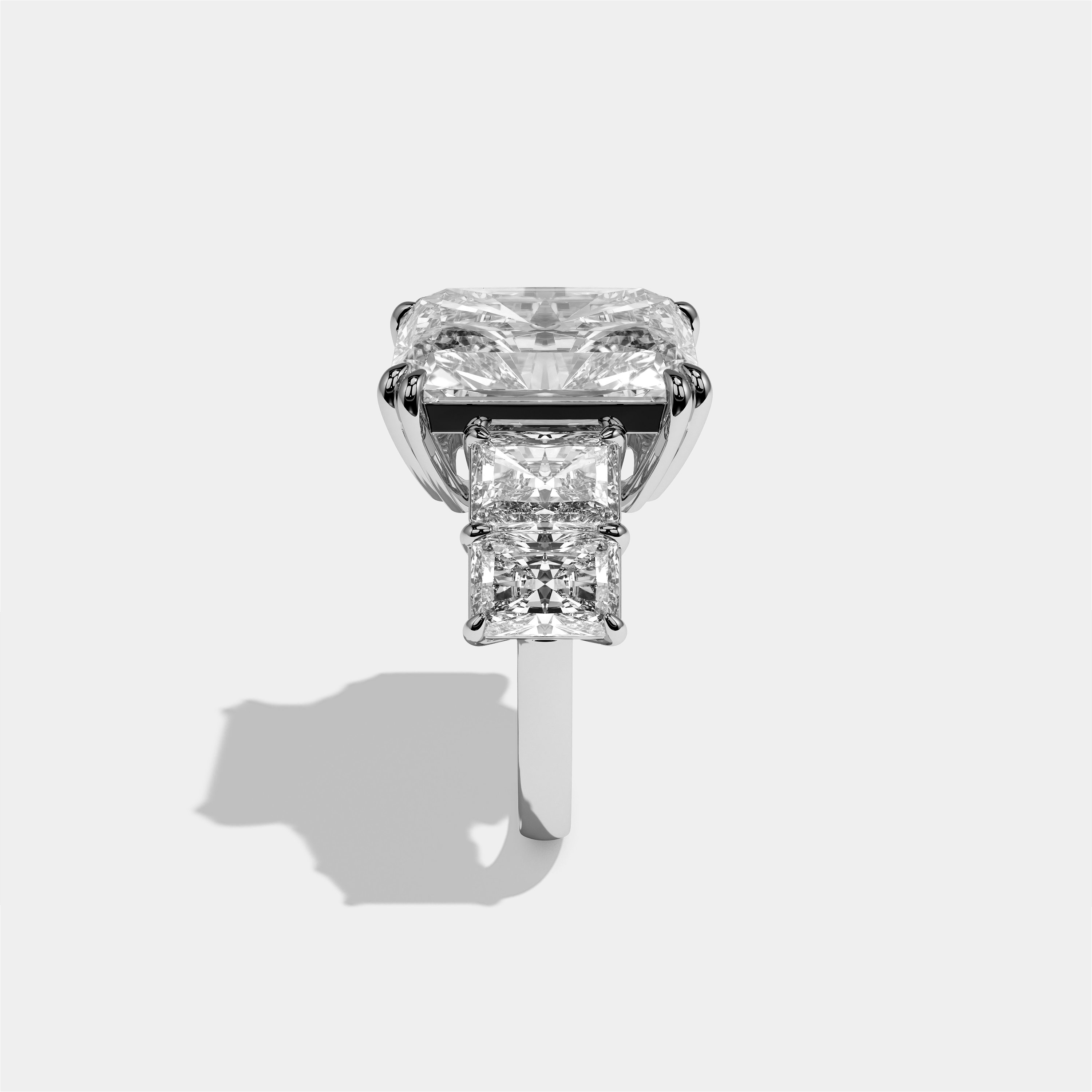 Hila Diamond Radiant Halo Engagement Ring 18K White Gold 40.00ct