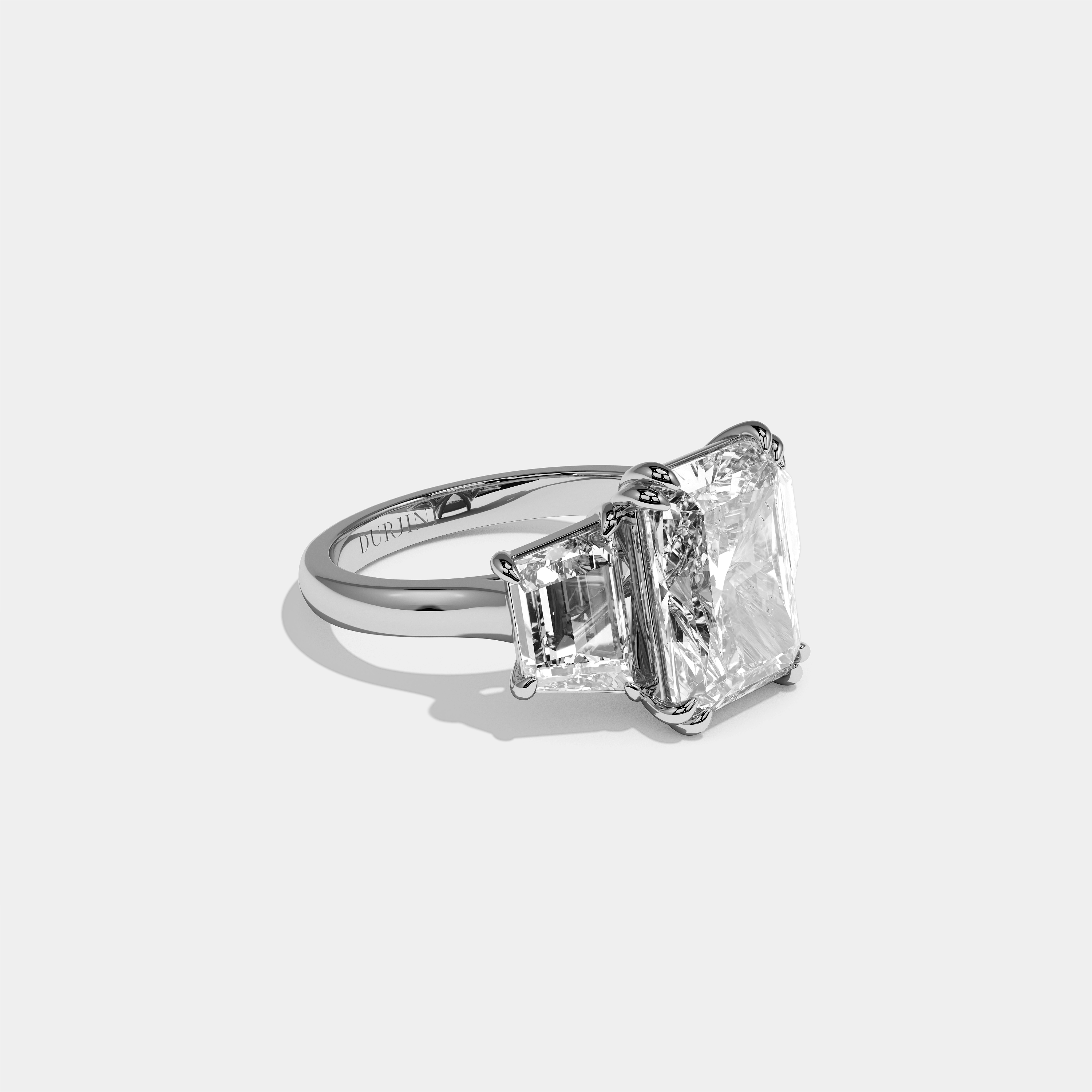 Nessa Diamond Radiant Halo Engagement Ring 18K White Gold 11.00ct