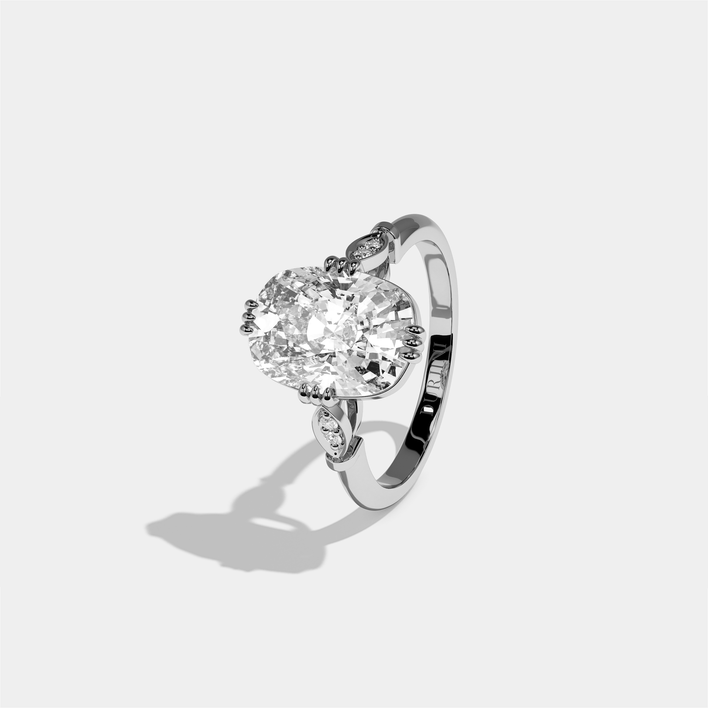 Ayala Diamond Cushion Halo Engagement Ring 18K White Gold 5.00ct
