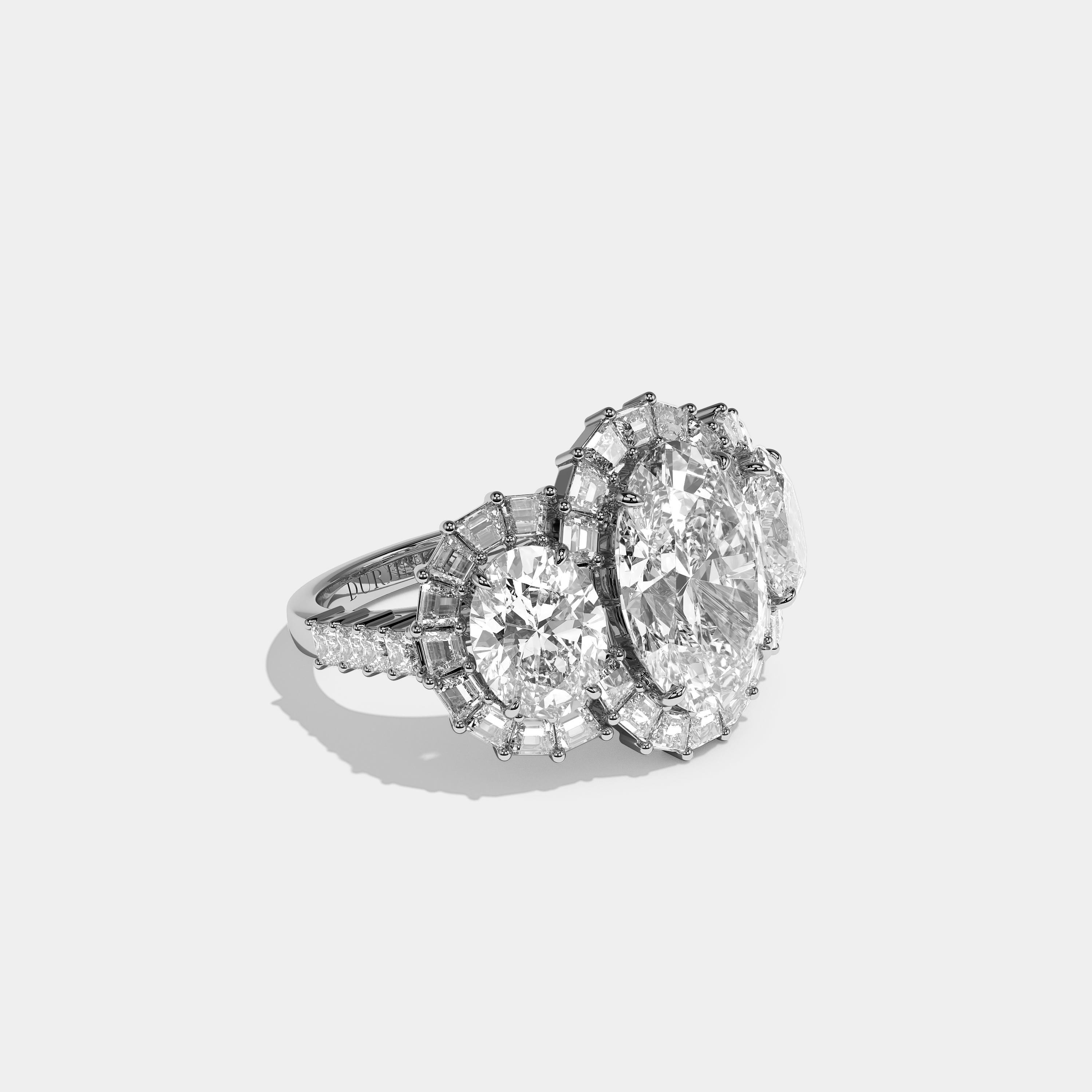 Shira Diamond Oval Halo Engagement Ring 18K White Gold 15.00ct