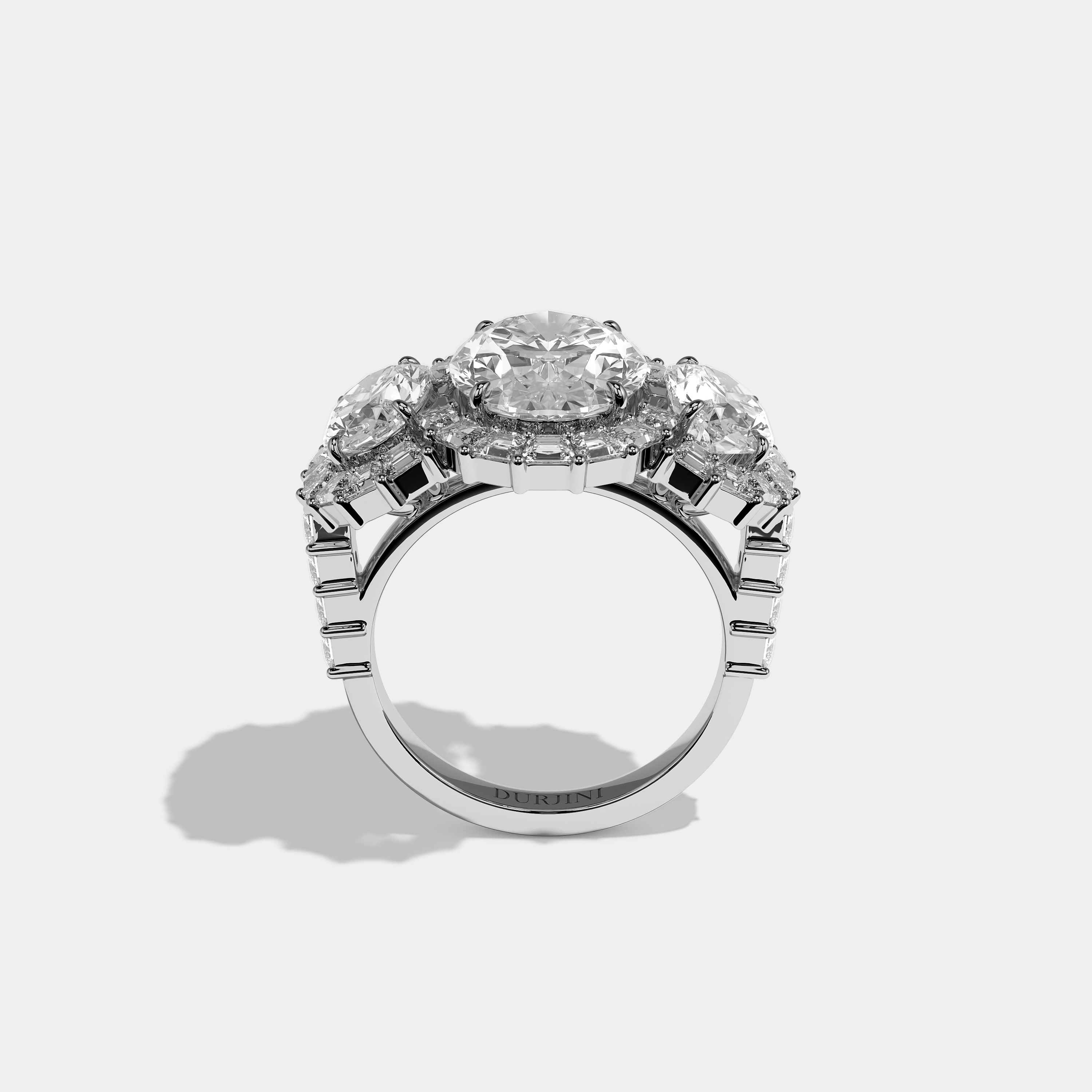 Shira Diamond Oval Halo Engagement Ring 18K White Gold 15.00ct